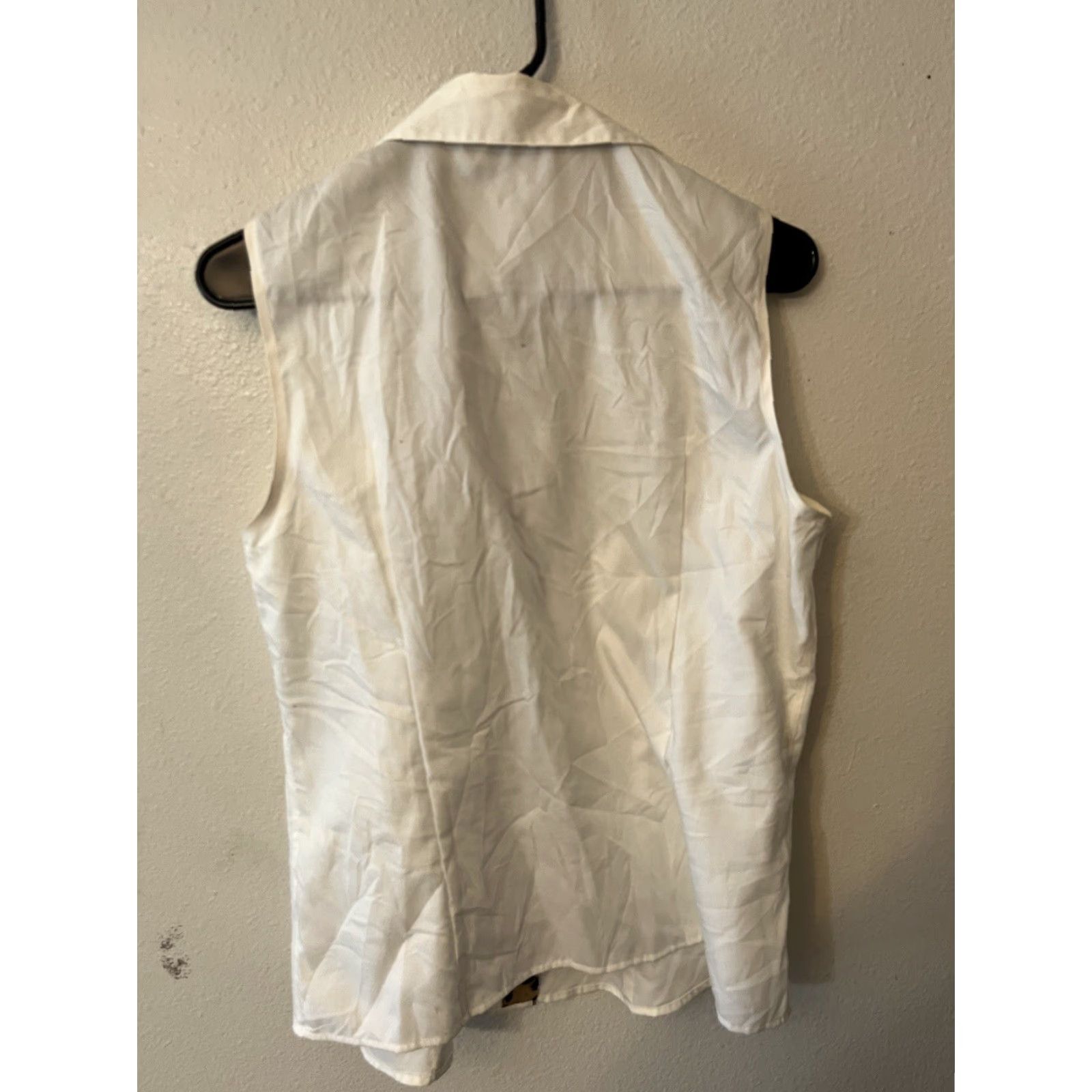 Calvin Klein Calvin Klein Collection Shirt Women M White Button-Up Sleeveless Collared Solid Basic All Seasons Size M / US 6-8 / IT 42-44 - 3 Thumbnail