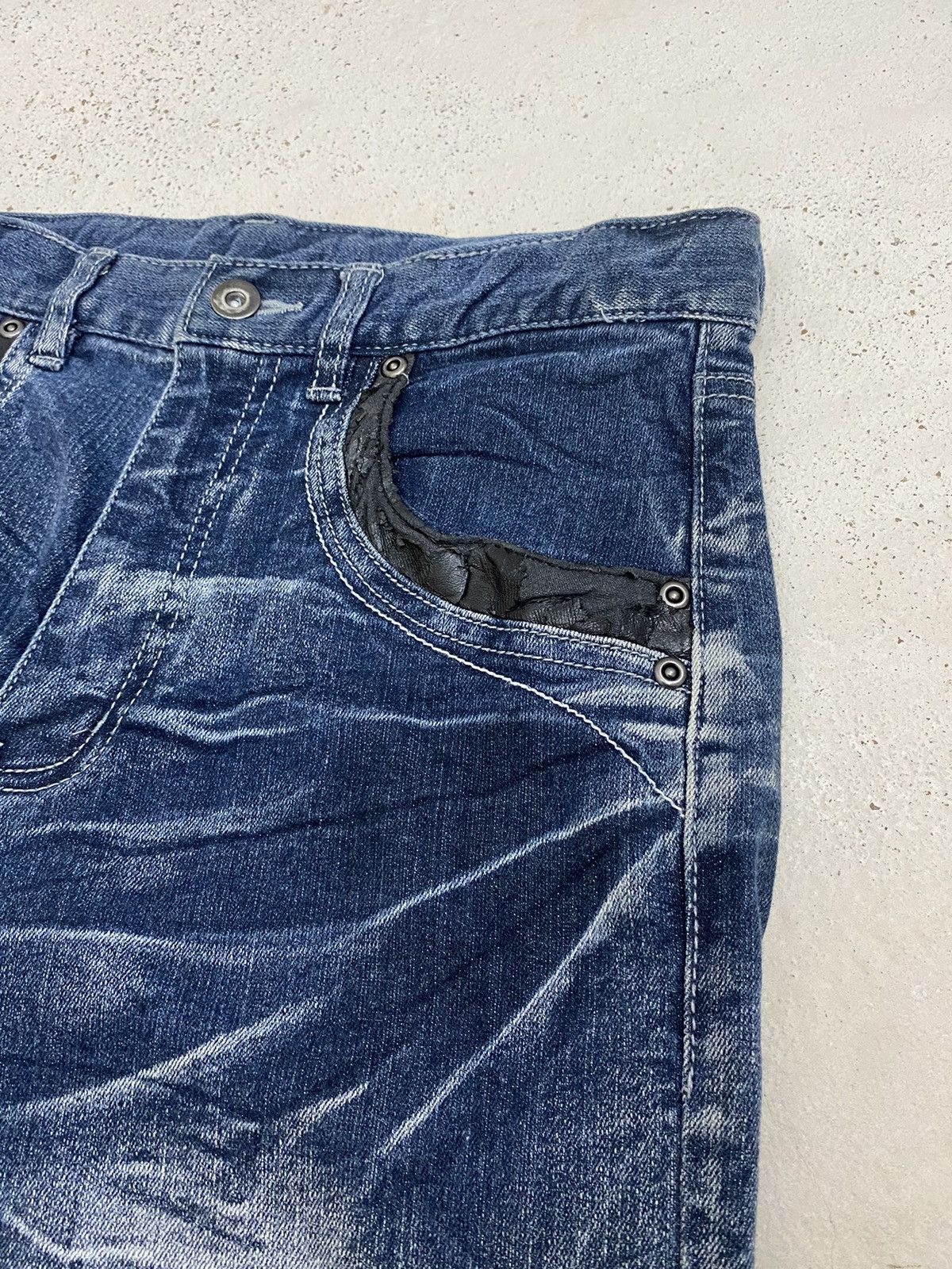 If Six Was Nine × Japanese Brand × Le Grande Bleu (L.G.B.) Unbrand Jean Japan Whisker Clawn Mark Design Straight Cut Size US 28 / EU 44 - 8 Thumbnail