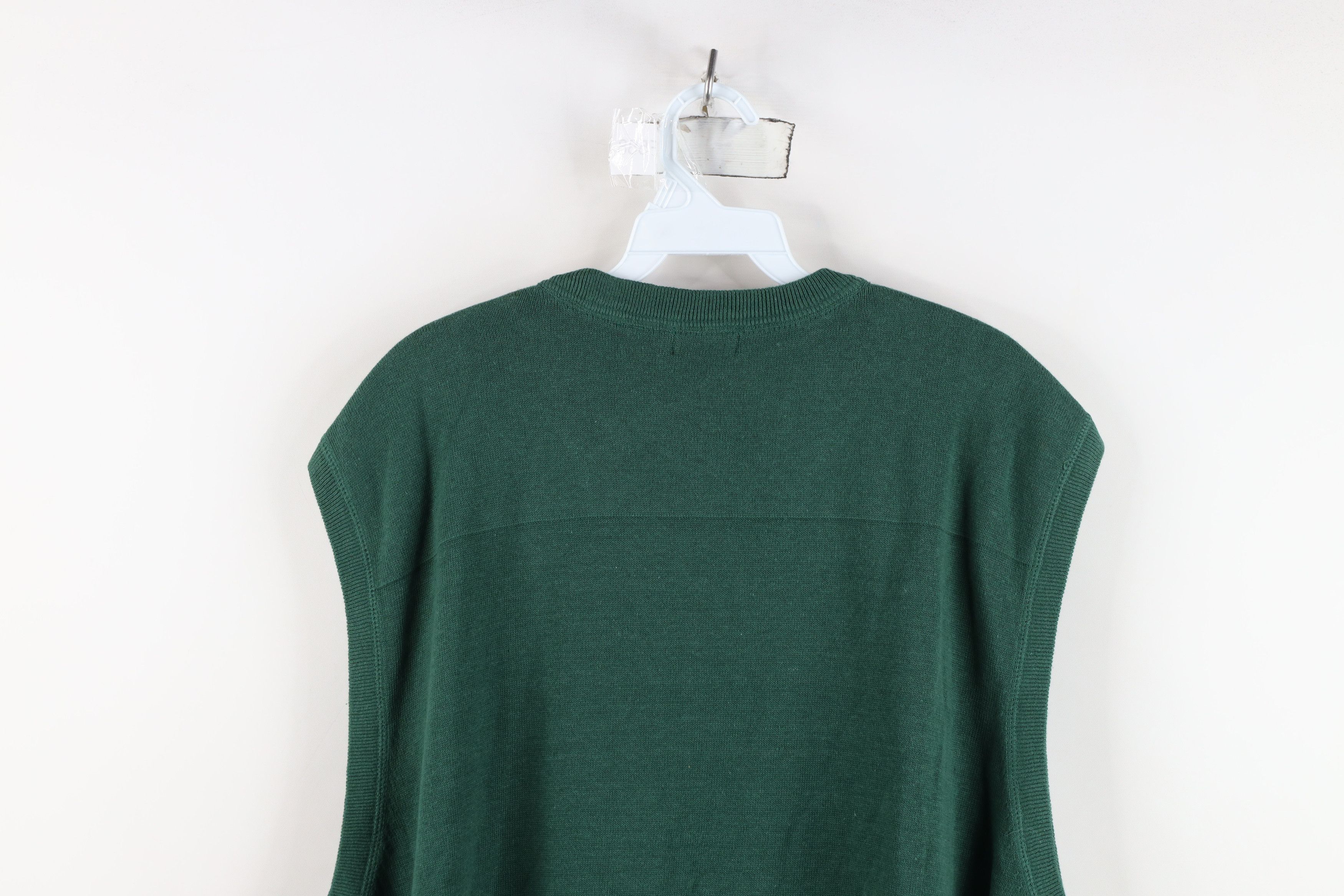 Izod New Izod Ribbed Knit Sleeveless V-Neck Sweater Vest Green Size US XXL / EU 58 / 5 - 10 Thumbnail