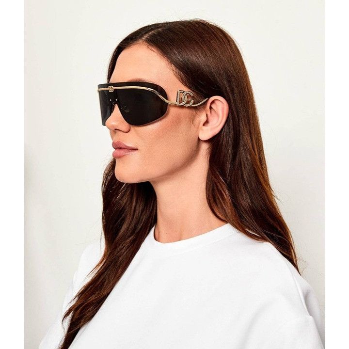 Dolce & Gabbana DG2320 05/6G Sunglasses Silver Shield Frame  display picture 3