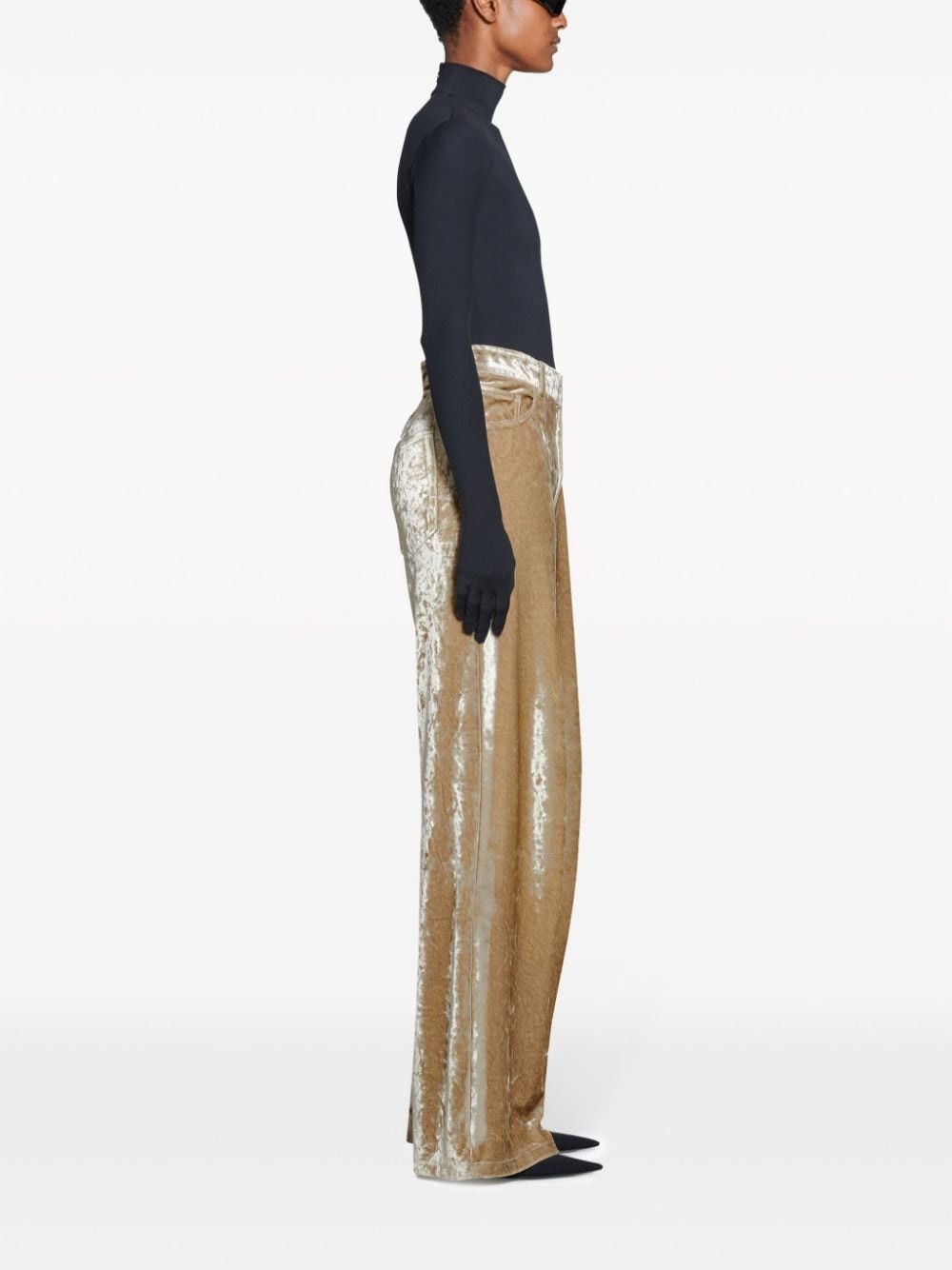 Balenciaga o1y0625 Velvet Casual Pant in Beige Size 25" / US 0 / IT 36 - 4 Thumbnail