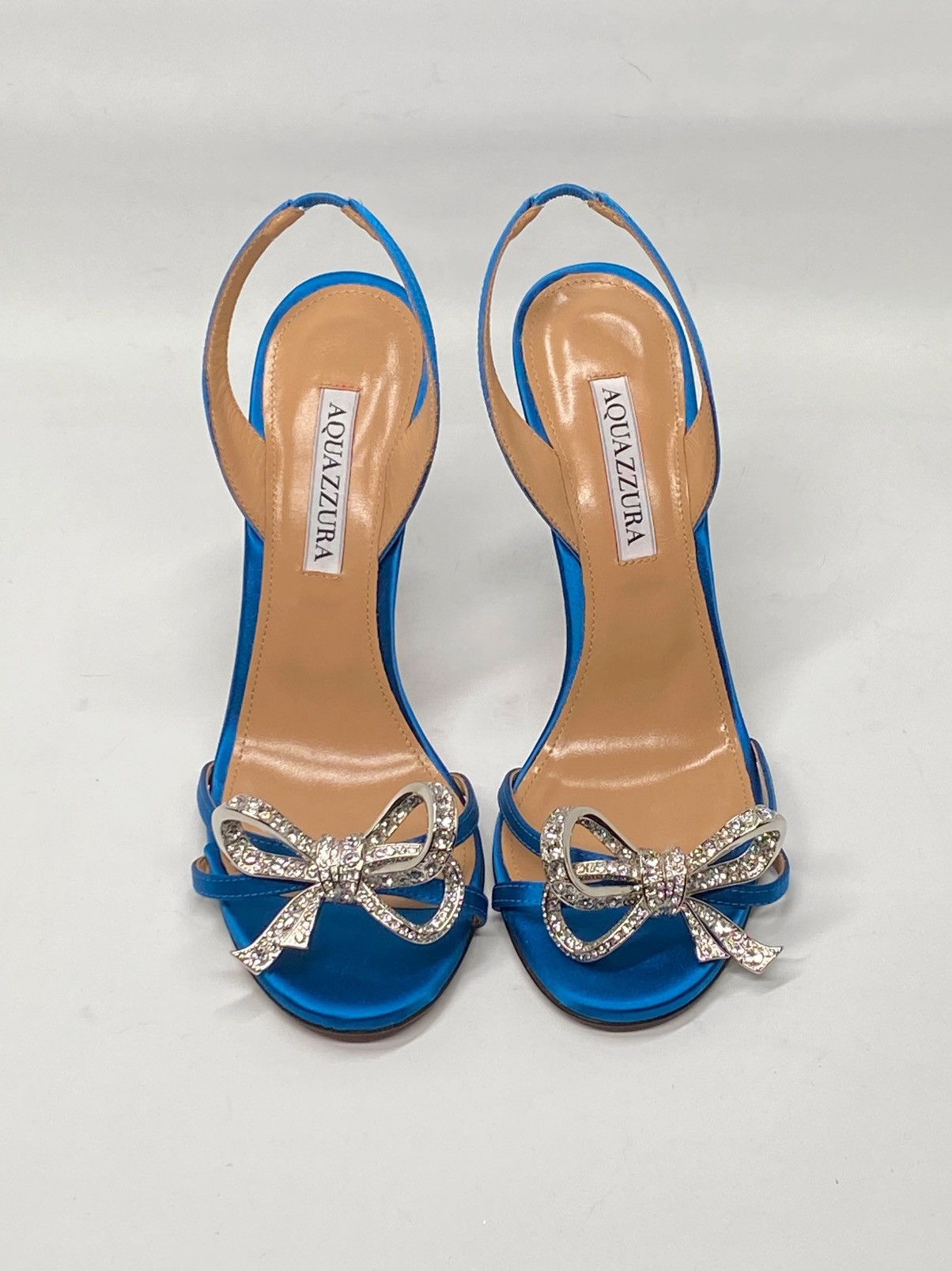 Aquazzura Aquazzura Babe Neon Satin Stiletto Sandals size 37.5 Size US 7.5 / IT 37.5 - 5 Thumbnail