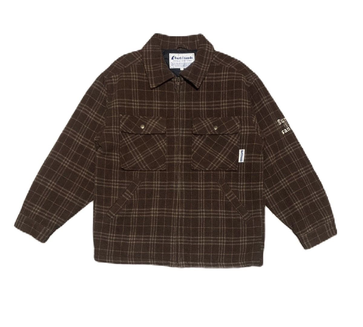 Vintage 90s Surf&Sands Plaid Wool Flannel Shirt Jacket