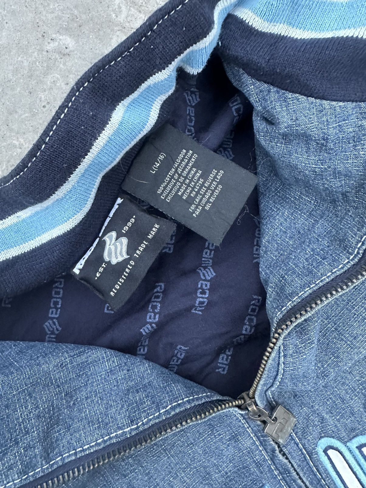 Rocawear Vintage Y2K Rocawear Embroidered Denim Track Jacket Indigo Size US L / EU 52-54 / 3 - 9 Thumbnail