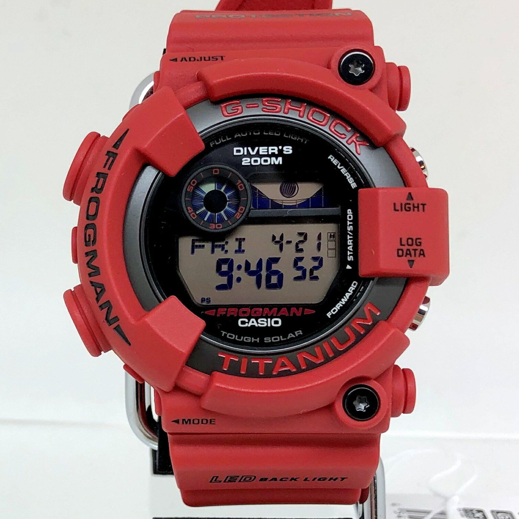 image of Casio G-Shock Watch Gw-8230Nt-4Jr Frogman 30Th Anniversary Reprint Model Red Digital Tough Solar Me