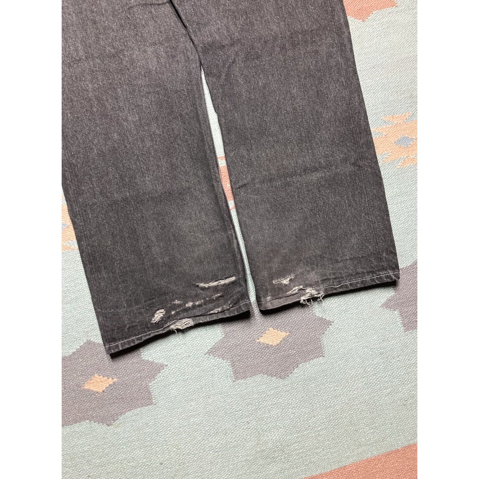 Vintage VINTAGE Soulja Jeans Jeans 36x29 Black Embroidered Cyber Goth Wide-Leg Baggy Y2K Skater Men Size US 36 / EU 52 - 2 Thumbnail