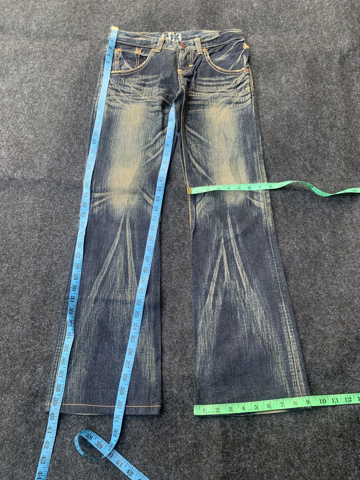 Edwin Vintage Edwin 503 Blue Trip Sun Faded Flare Jeans Y2K. Size US 30 / EU 46 - 4 Thumbnail