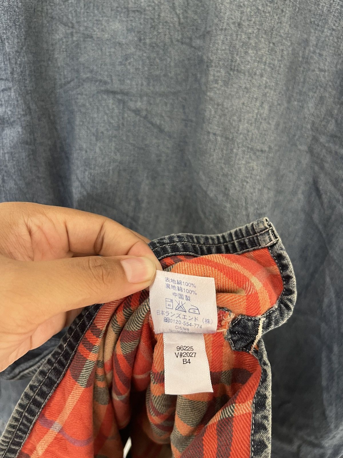 Japanese Brand × Lands' End × Vintage LAND’s END DENIM SHIRT BUTTON UP Size US L / EU 52-54 / 3 - 7 Thumbnail