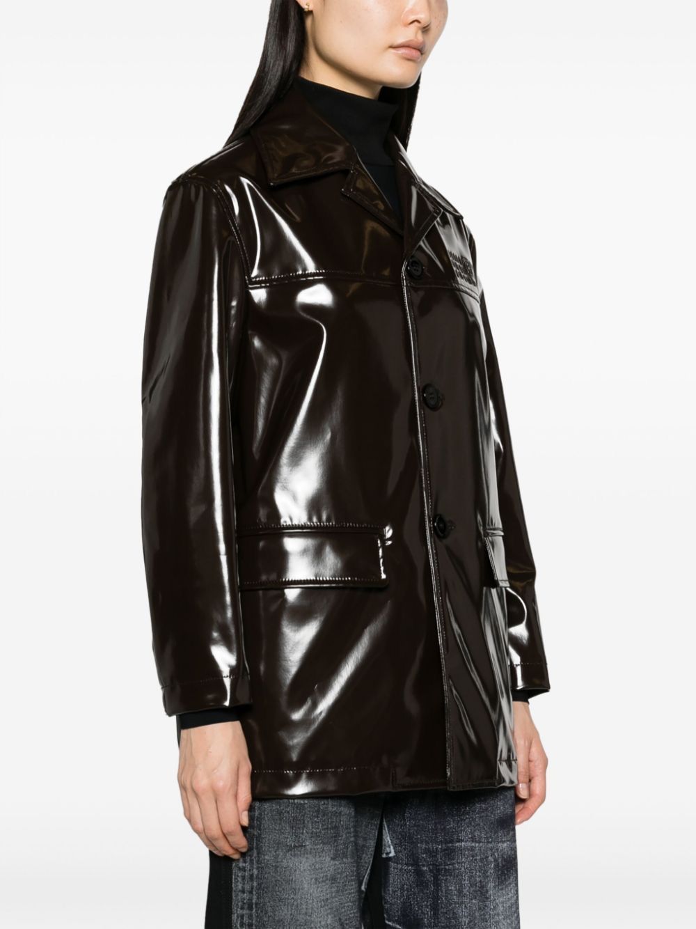 Maison Margiela !DS! SS23 Maison Margiela Faux Leather Brown Patent Jacket Size M / US 6-8 / IT 42-44 - 5 Thumbnail