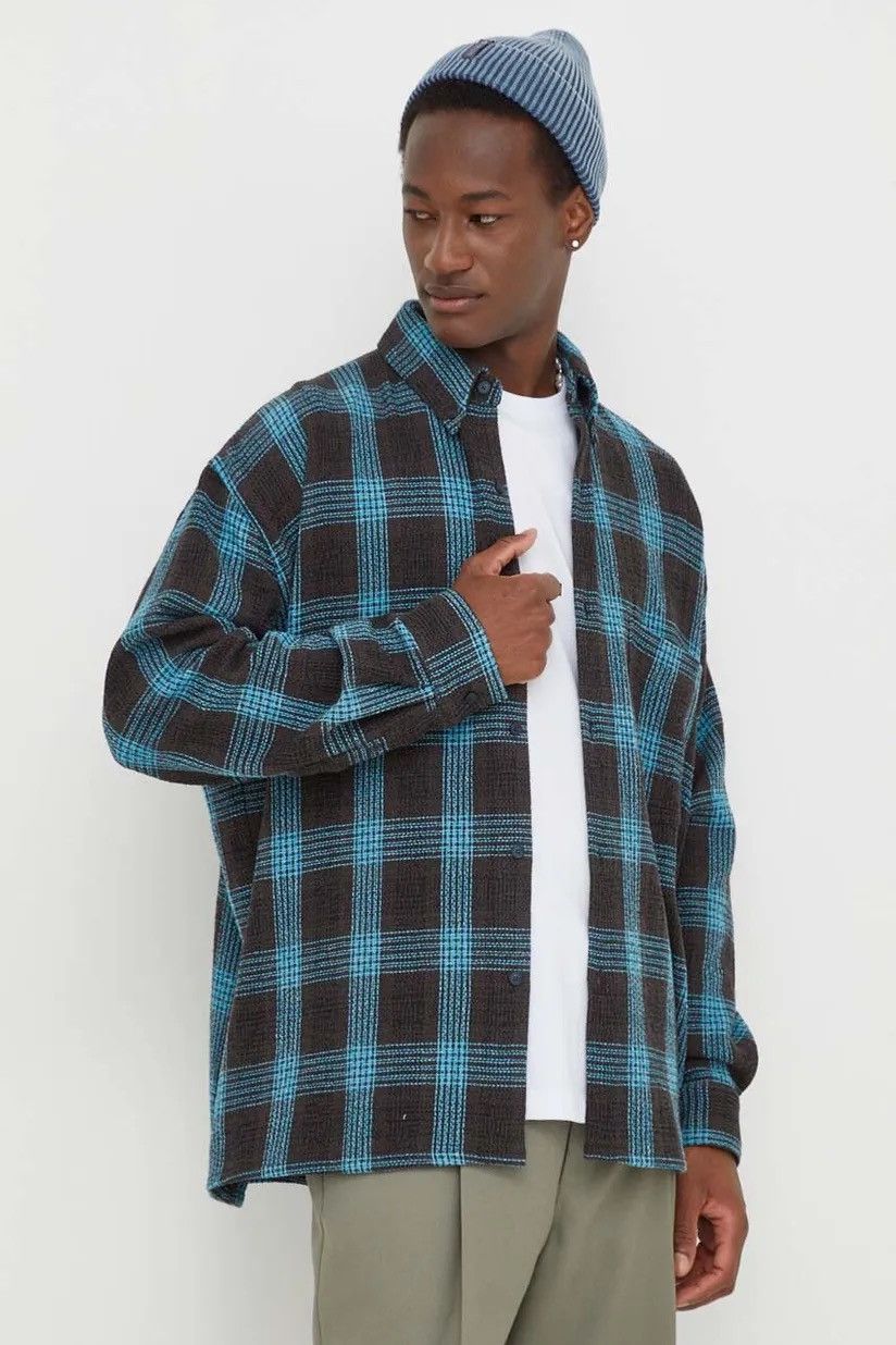 !DS! SS23 Won Hundred Maza Brown Blue Checker Flannel Shirt