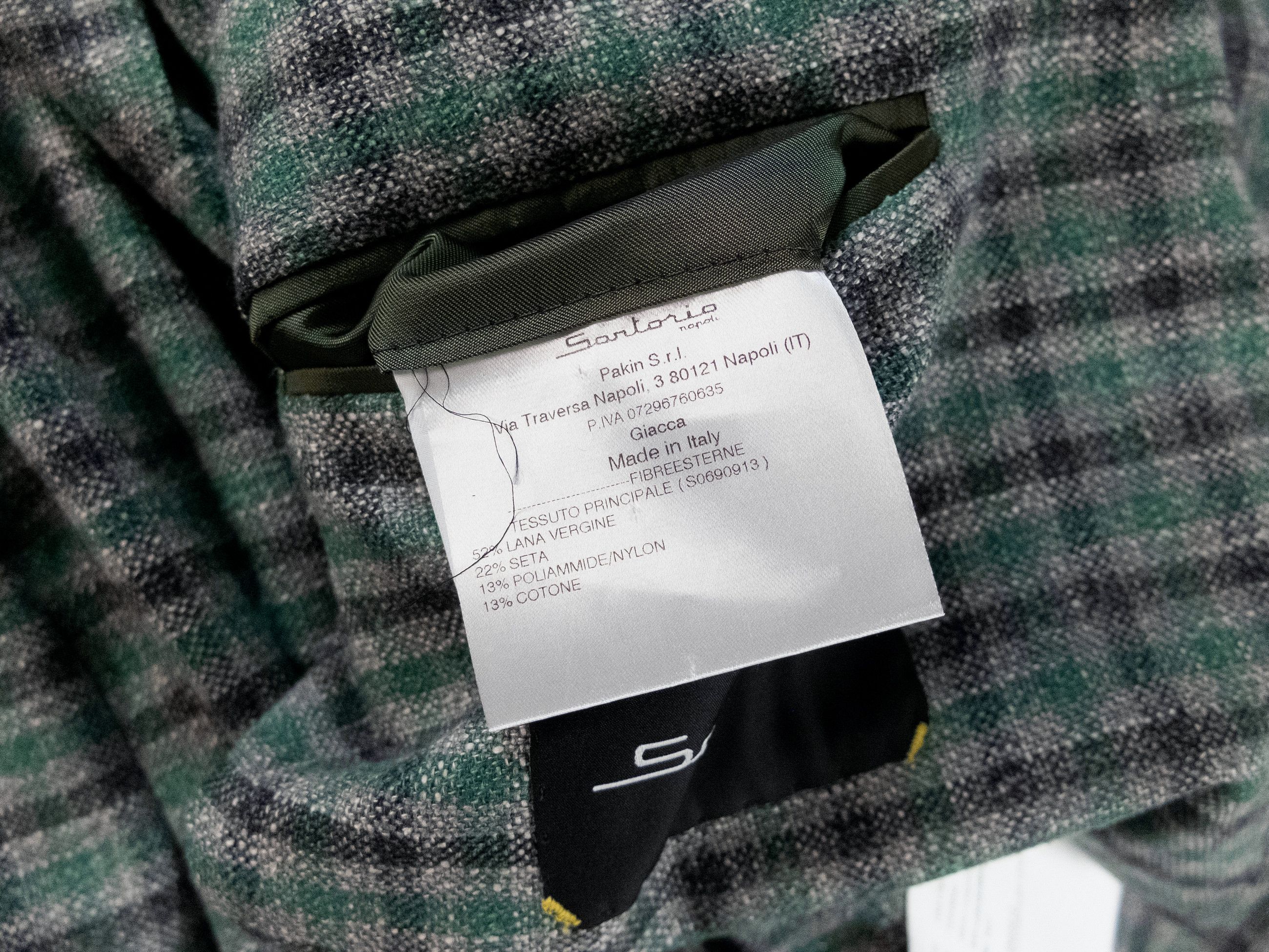 SARTORIO SARTORIO Napoli Kiton green gray plaid wool silk sportcoat Size 42R - 11 Thumbnail
