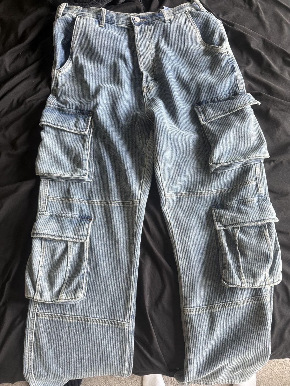 MNML Ultra Baggy Stacked Cargo Pants Size US 33 - 1 Thumbnail