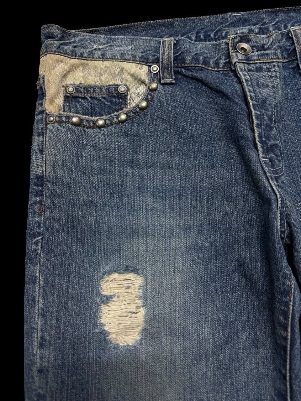 Other FLARE Japanese Rare Distress Snake Skin Studded Insane Jean Size US 32 / EU 48 - 6 Thumbnail