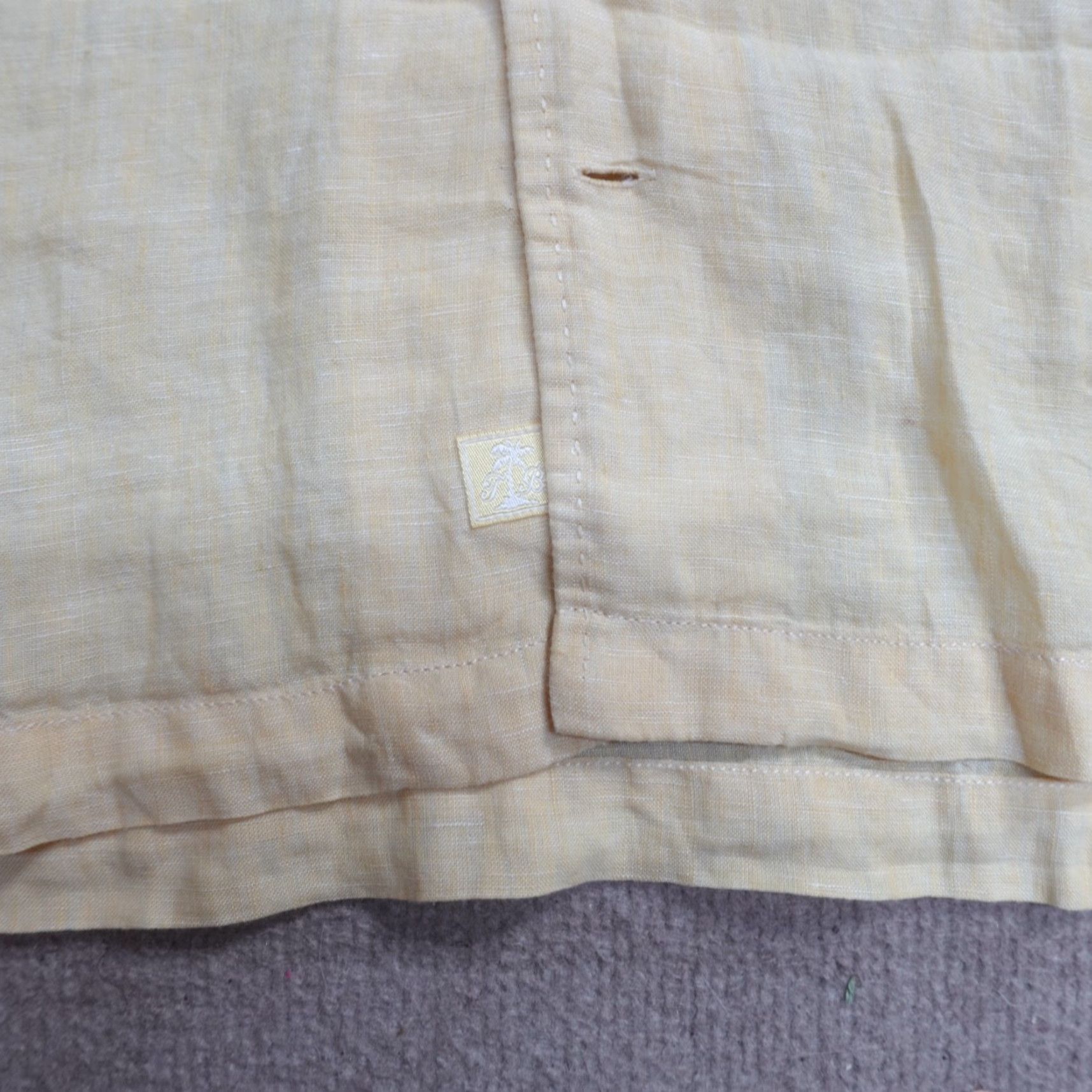 Tommy Bahama Tommy Bahama Shirt Medium Yellow Embroidered Linen Cuban Wedding Shirt Mens Short Sleeve Button-Up Size US M / EU 48-50 / 2 - 4 Thumbnail