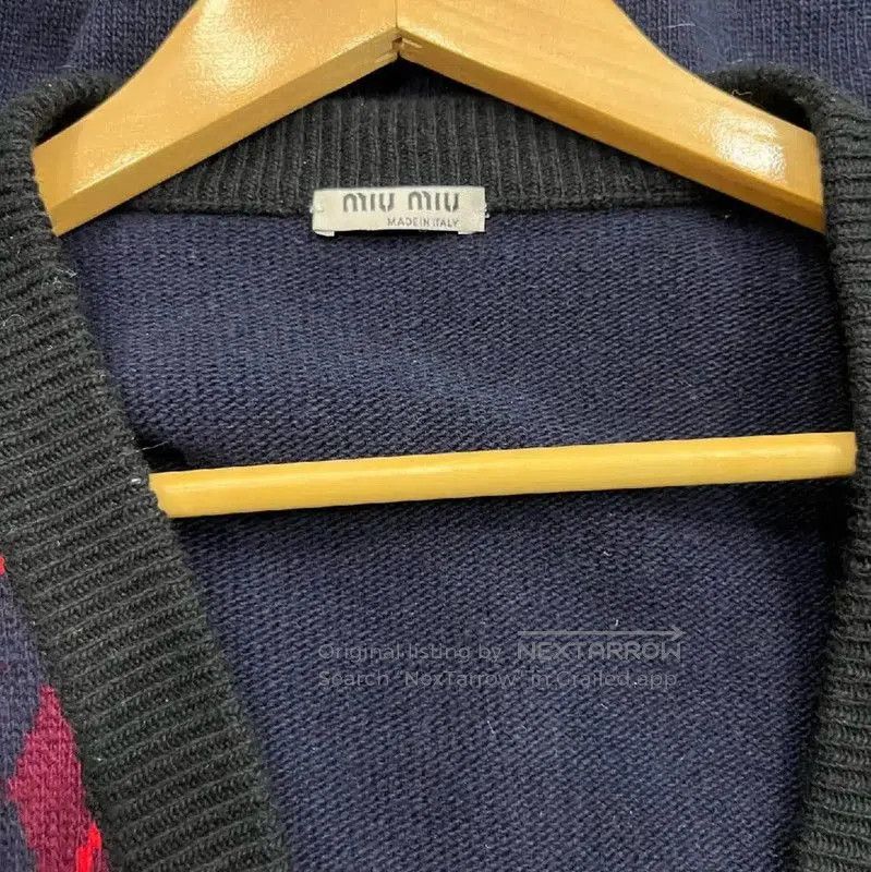 Miu Miu Miu Miu Navy Wool Cardigan for Women . Size S / US 4 / IT 40 - 3 Thumbnail