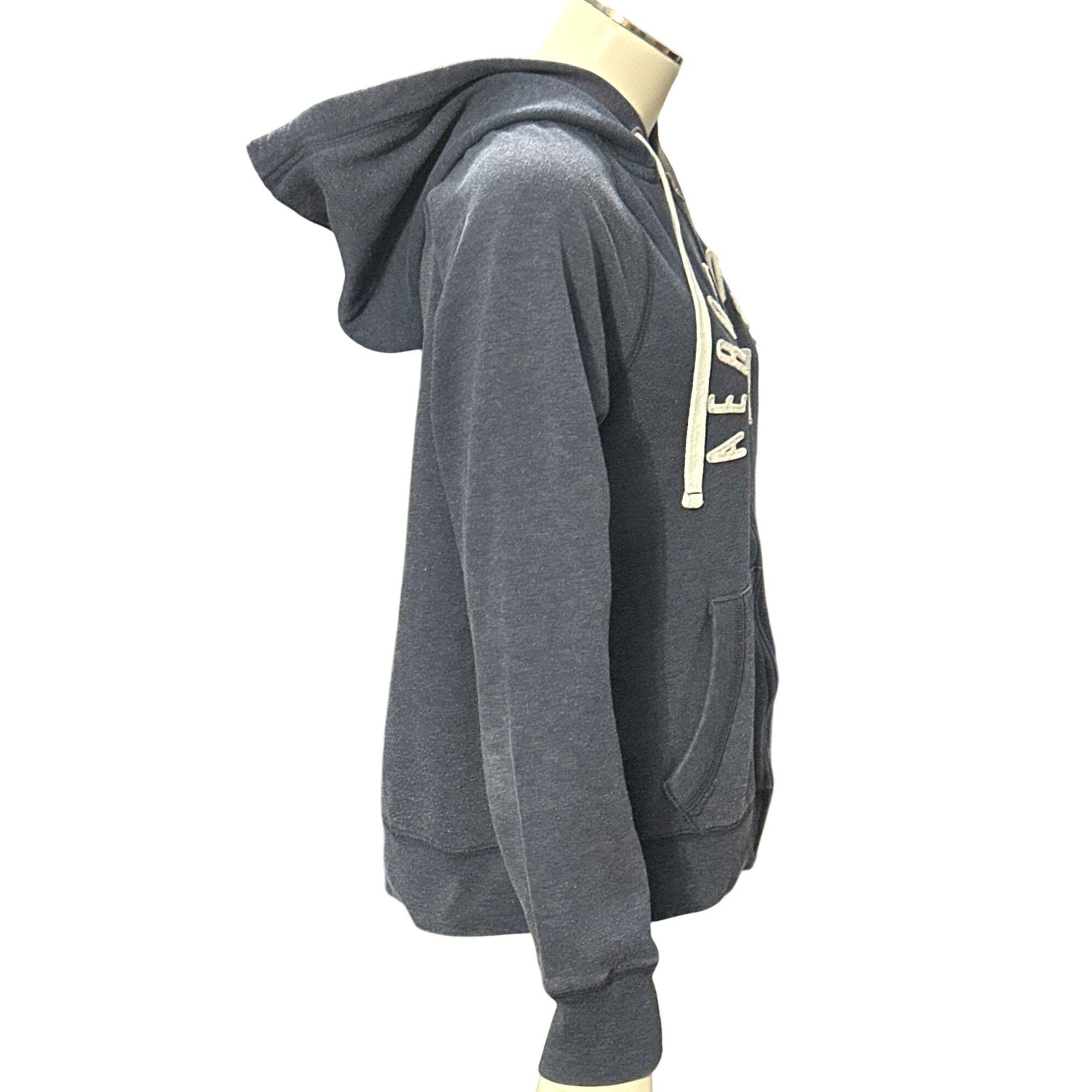 Aeropostale Aeropostale 87 Navy Blue Full Zip Hoodie Drawstring Hood Fr Size M / US 6-8 / IT 42-44 - 4 Thumbnail