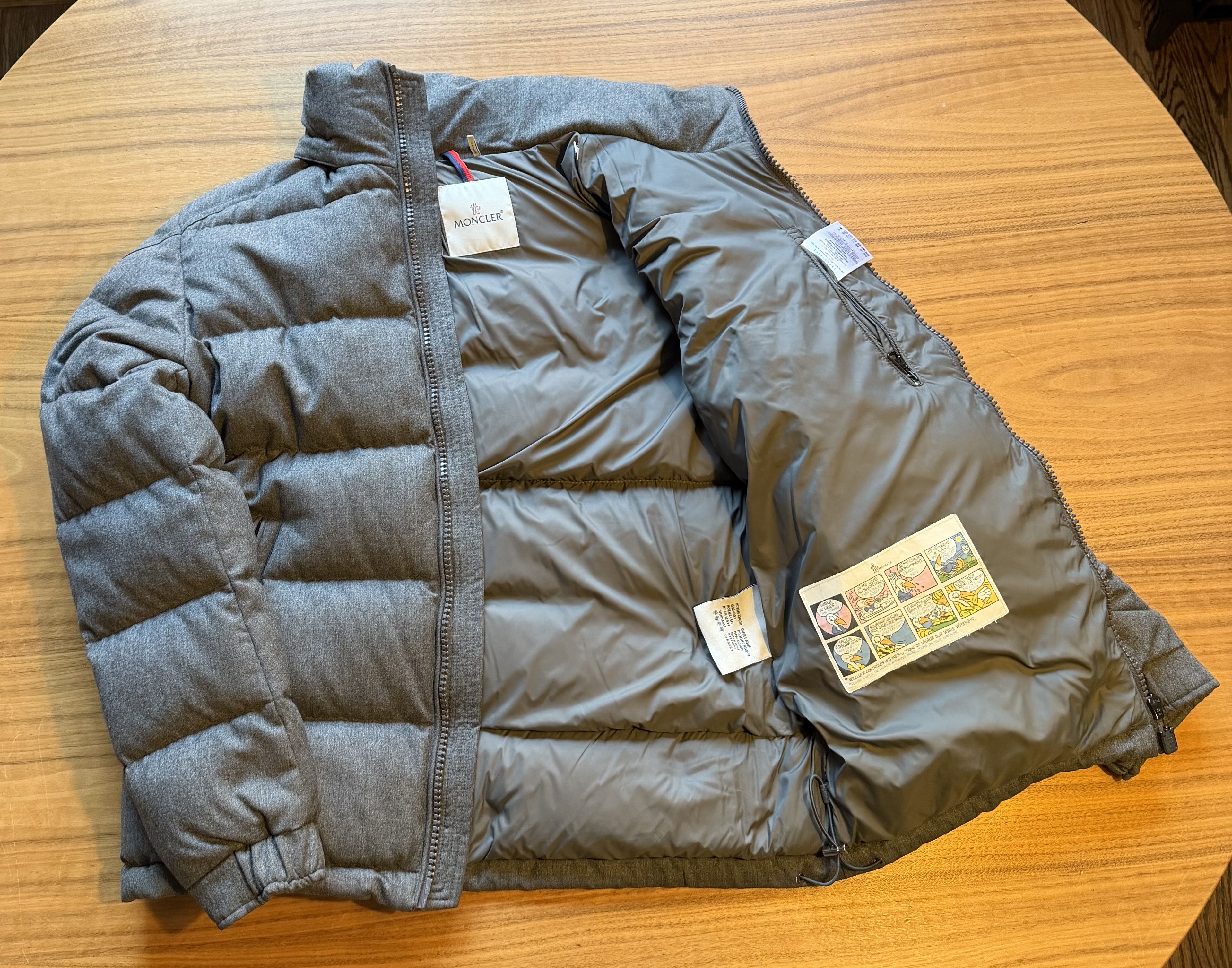 Moncler Montgenevre Gray Wool Flannel Hooded Puffer Jacket Size US XL / EU 56 / 4 - 11 Thumbnail