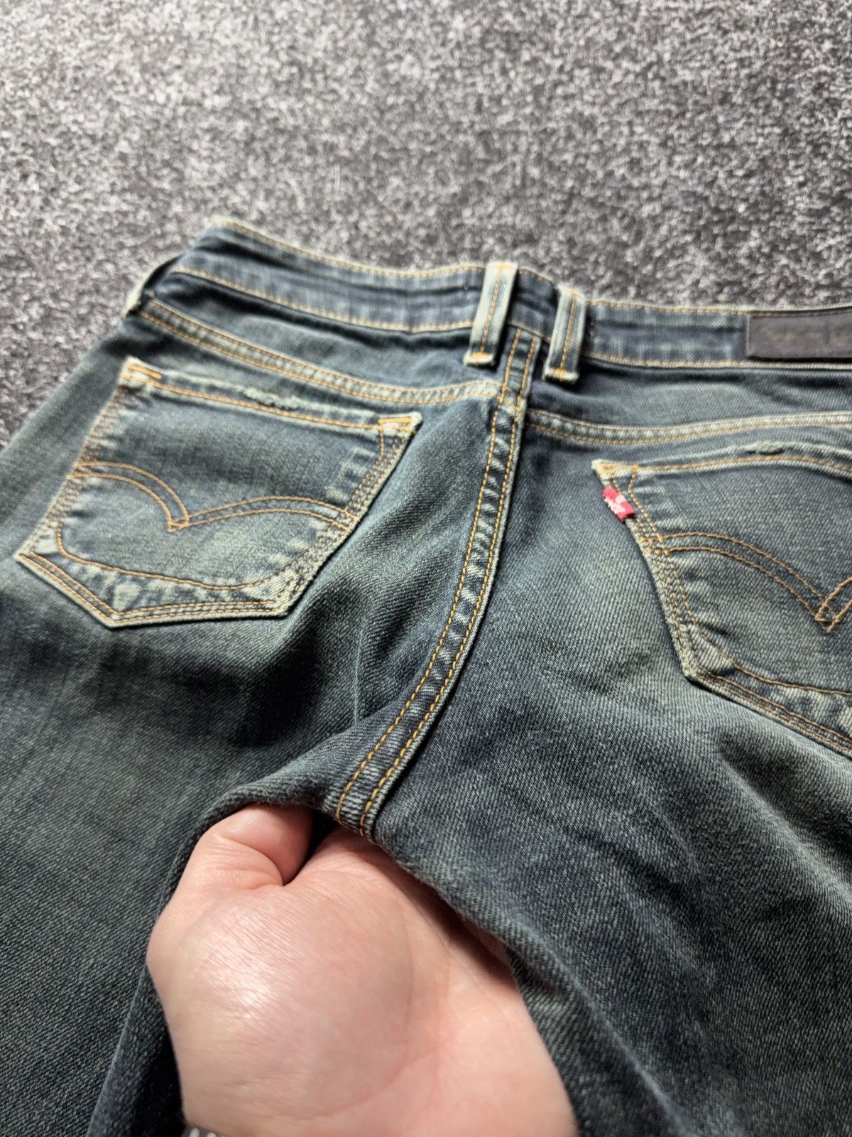 Levi's 00s Levi’s 551 Flare Y2K Vntg Bootcut Greenish Indigo Jeans Size 27" / US 4 / IT 40 - 18 Thumbnail