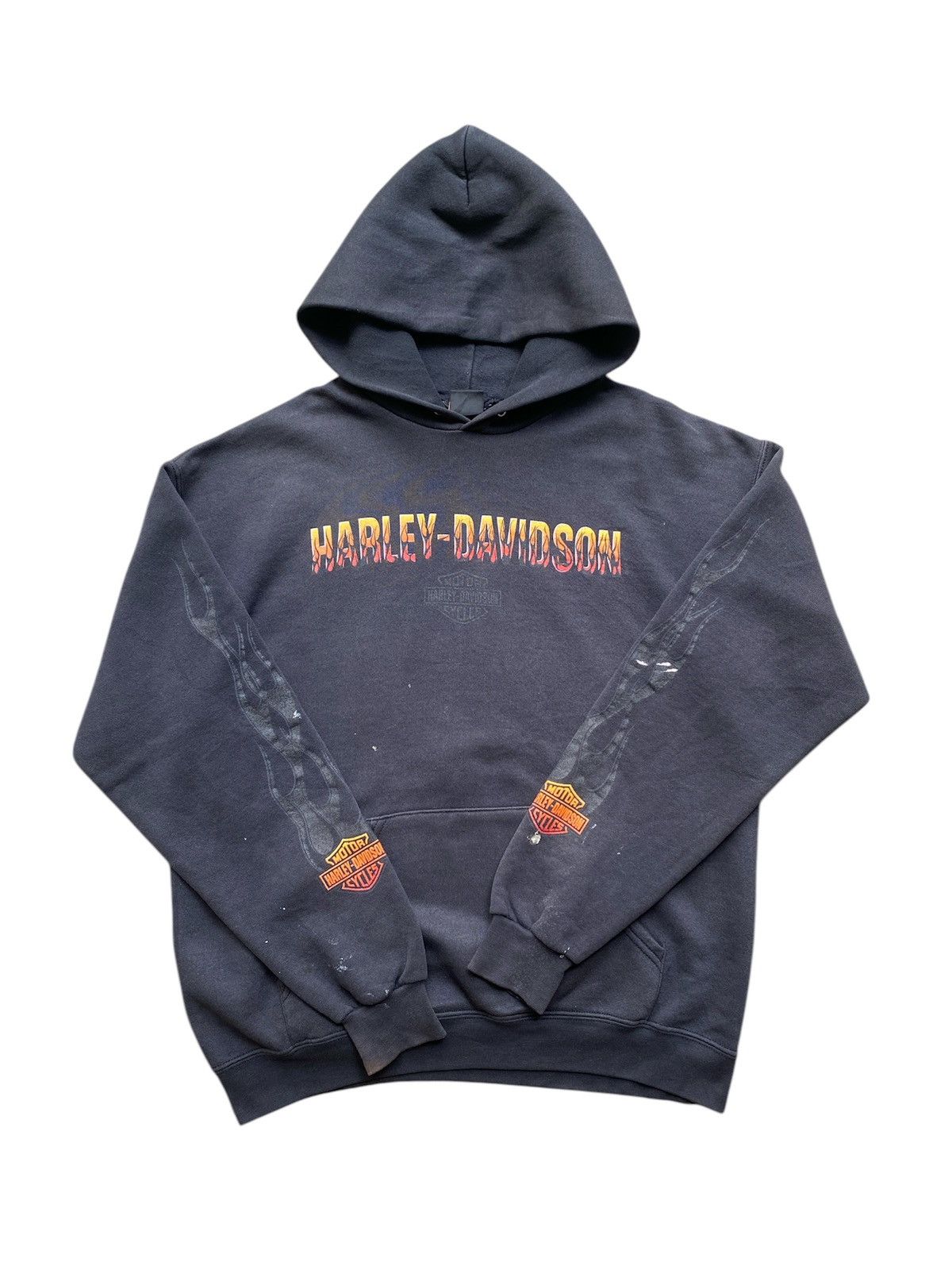 Harley Davidson Vintage Thrashed Faded 1990s Harley Davidson Flame Hoodie Size US M / EU 48-50 / 2 - 1 Thumbnail