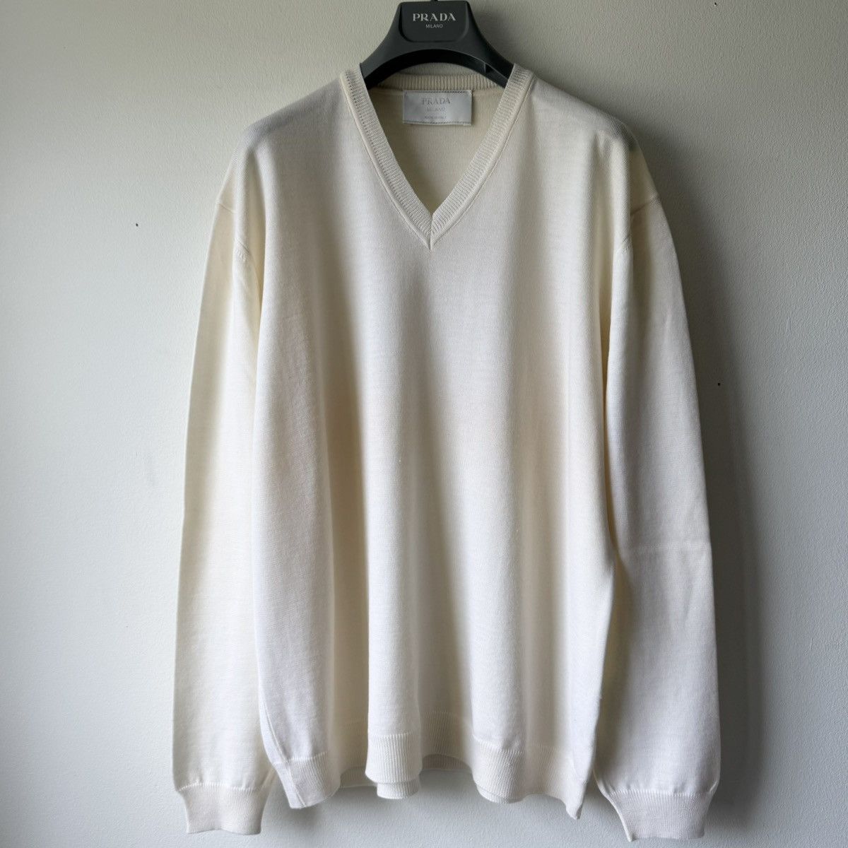 Prada Prada 1990's Fine Wool V-Neck Knit Pullover | Grailed