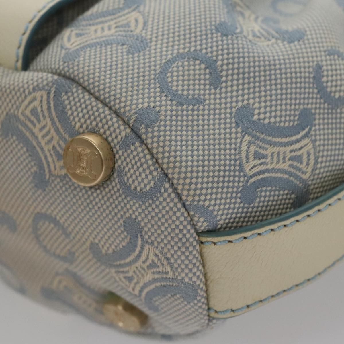 Celine CELINE C Macadam Canvas Shoulder Bag Light Blue Size ONE SIZE - 15 Thumbnail
