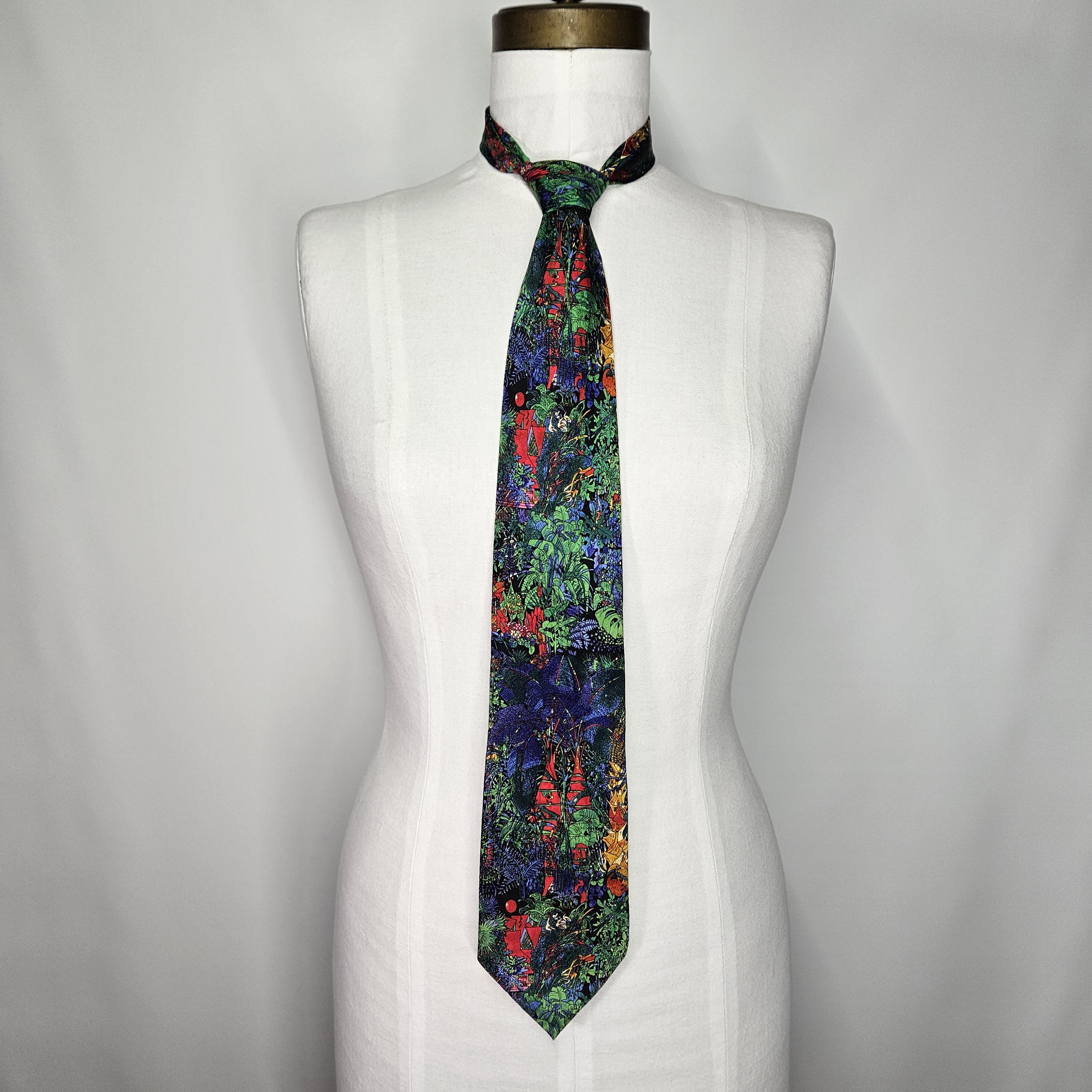 Other Jiang Tiefeng 60x3.5" RARE Necktie Tie 100% Silk Yunnan Size ONE SIZE - 4 Thumbnail