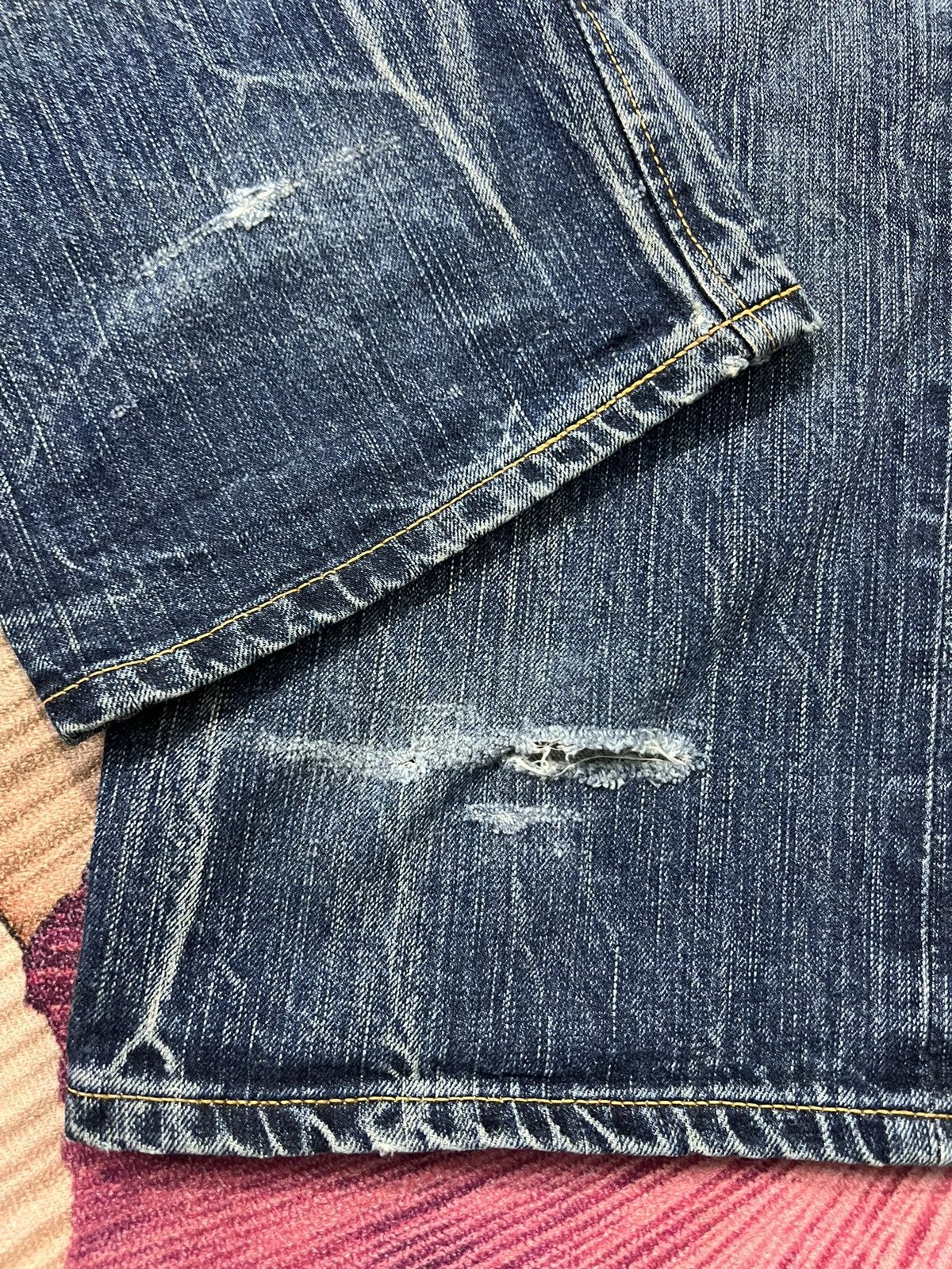 Edwin × Japanese Brand VINTAGE EDWIN 505zx SELVEDGE DISTRESSED DENIM Size US 33 - 9 Thumbnail