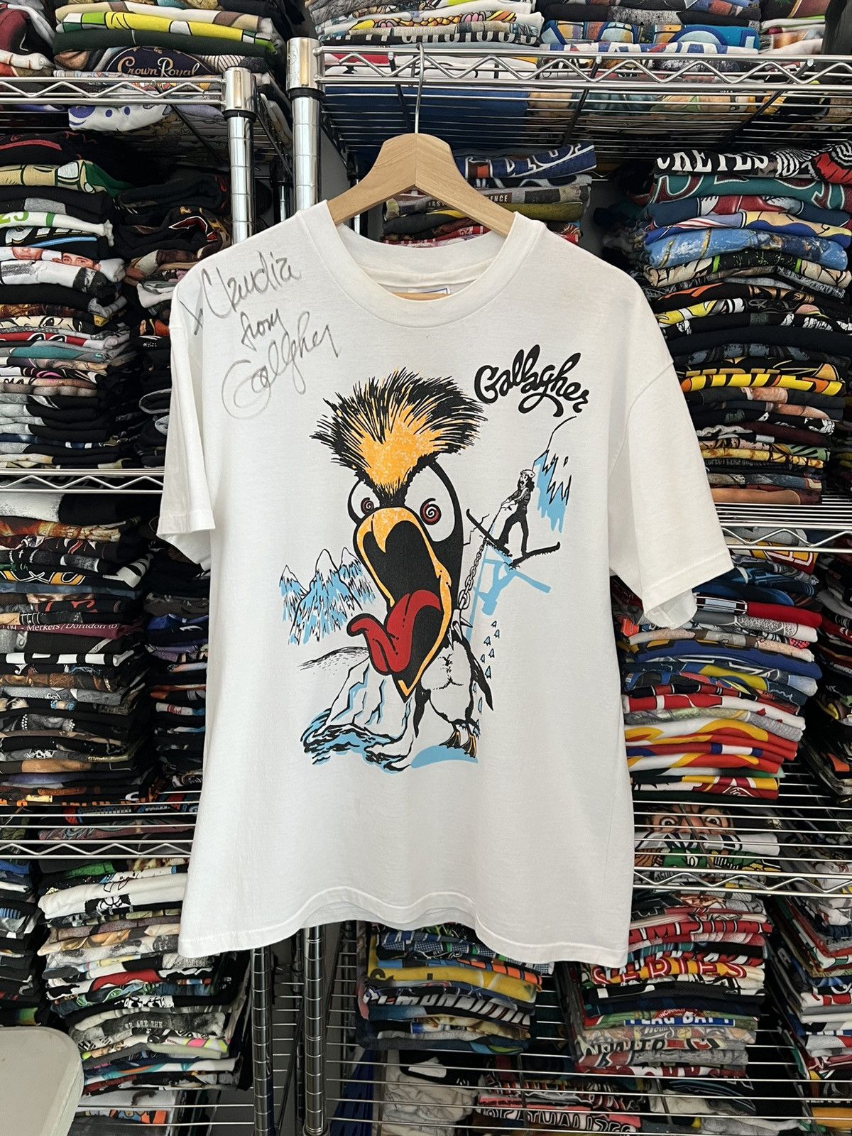 Hanes 90s Gallagher Autographed The Vicious Malicious Penguin Tour Size US L / EU 52-54 / 3 - 1 Thumbnail