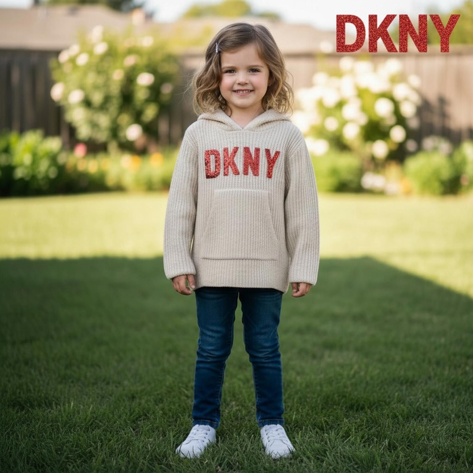 DKNY DKNY Kids' Flip Sequins Hoodie Light Grey Heather Size 5 Size US XXS / EU 40 - 2 Thumbnail