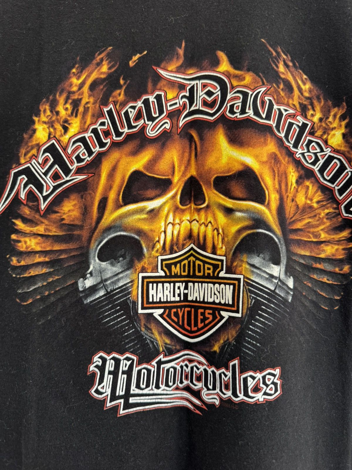 Harley Davidson Vintage Harley Davidson 2008 Fire Skull T-shirt Rare Tee Size US M / EU 48-50 / 2 - 5 Thumbnail