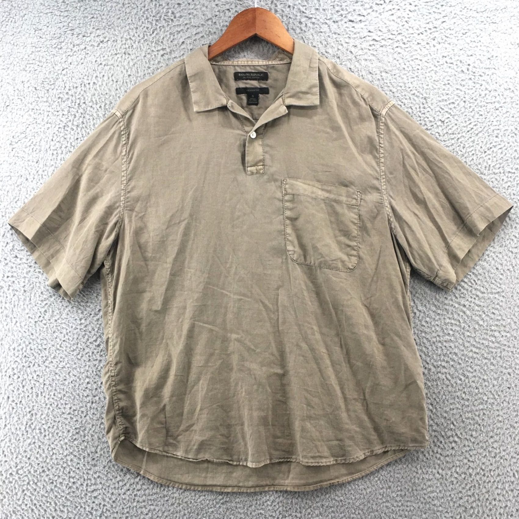 Banana Republic Banana Republic Polo Shirt Mens S Green Cotton Collared Short Sleeves Pocket Shirt Size US S / EU 44-46 / 1 - 2 Thumbnail