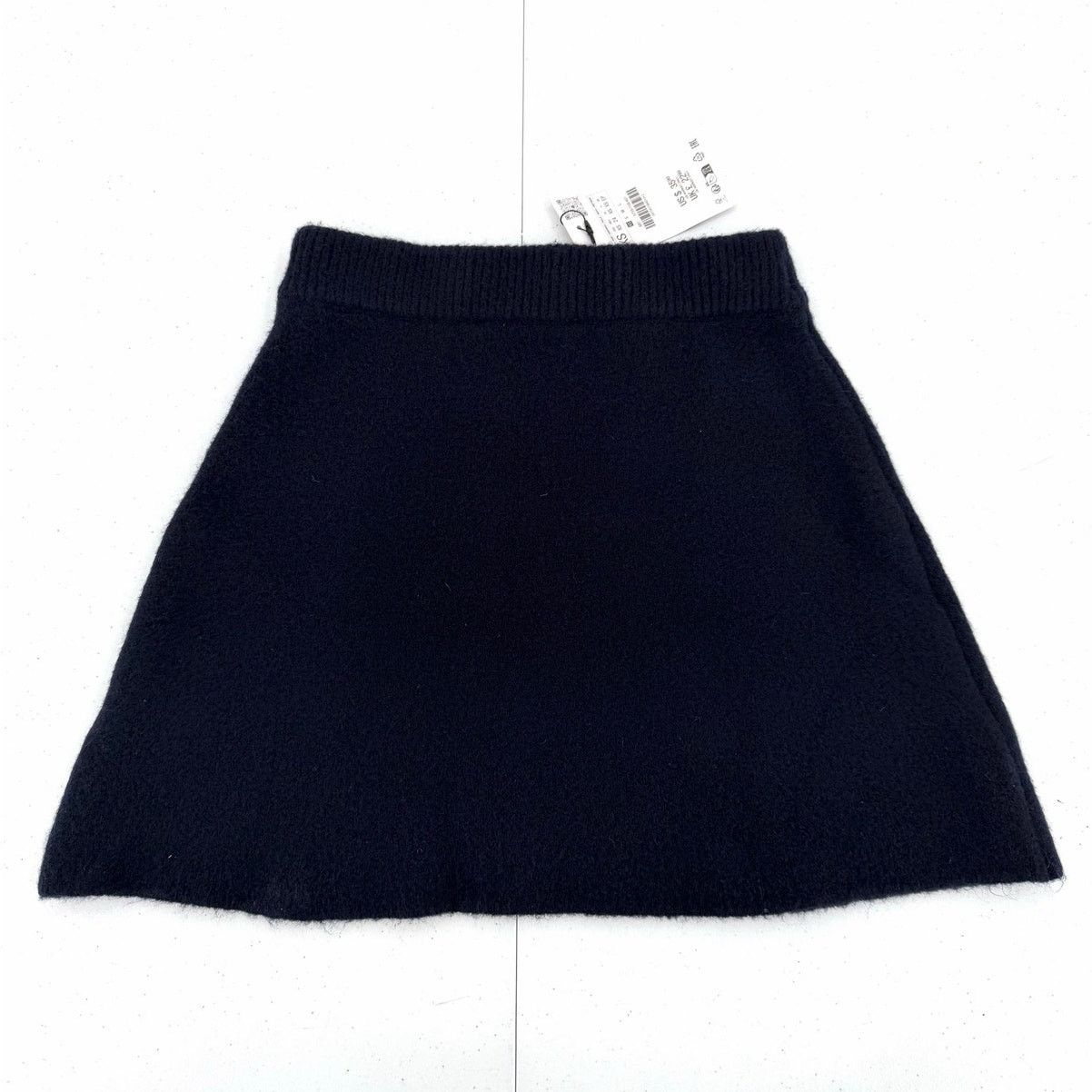 Zara NWT Zara Knitted Brushed Navy Blue Mini Sweater Flare Skirt Size 24" / US 00 / IT 34 - 2 Thumbnail