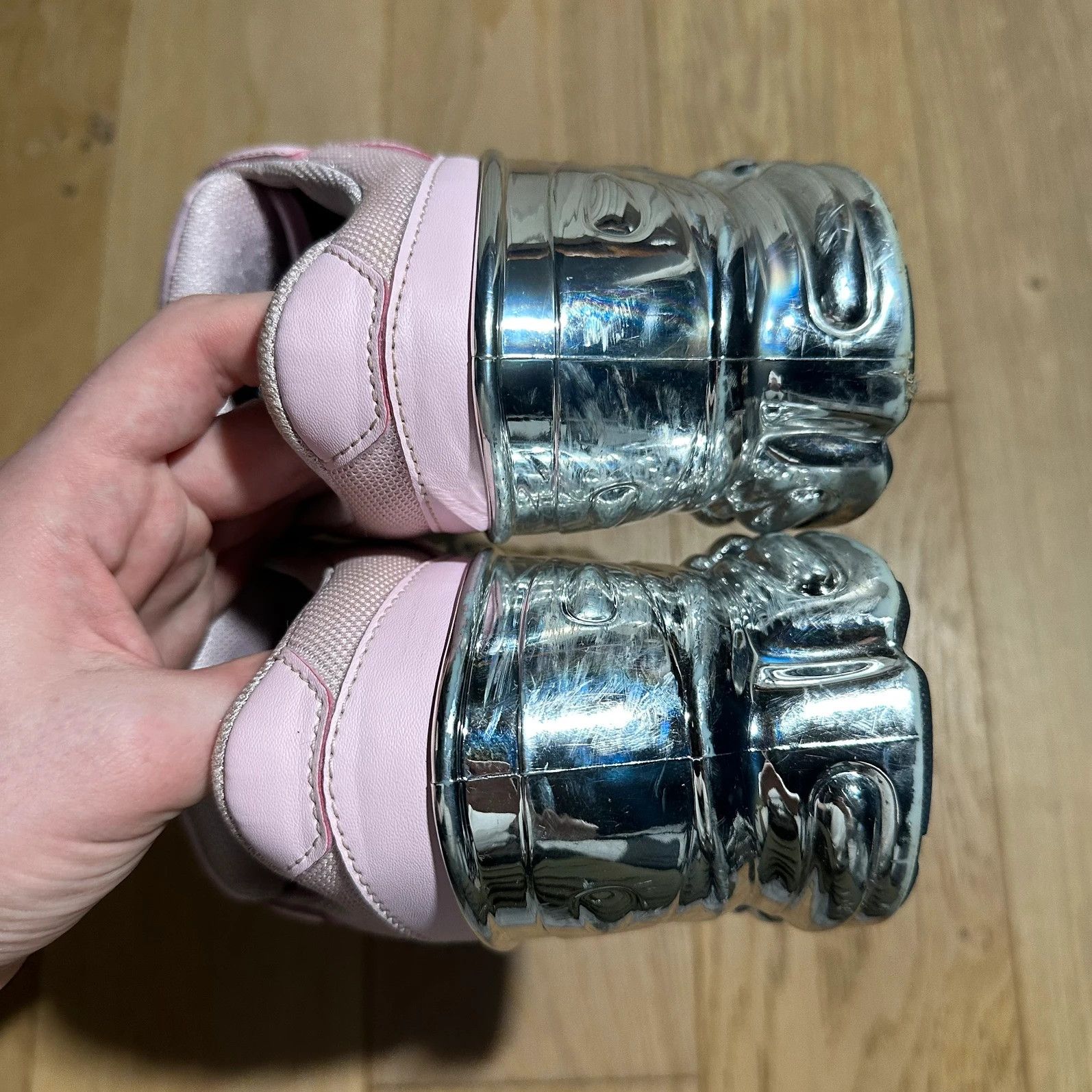 Raf Simons adidas Ozweego Raf Simons Clear Pink Silver Metallic Chrome Size US 12 / EU 45 - 5 Thumbnail