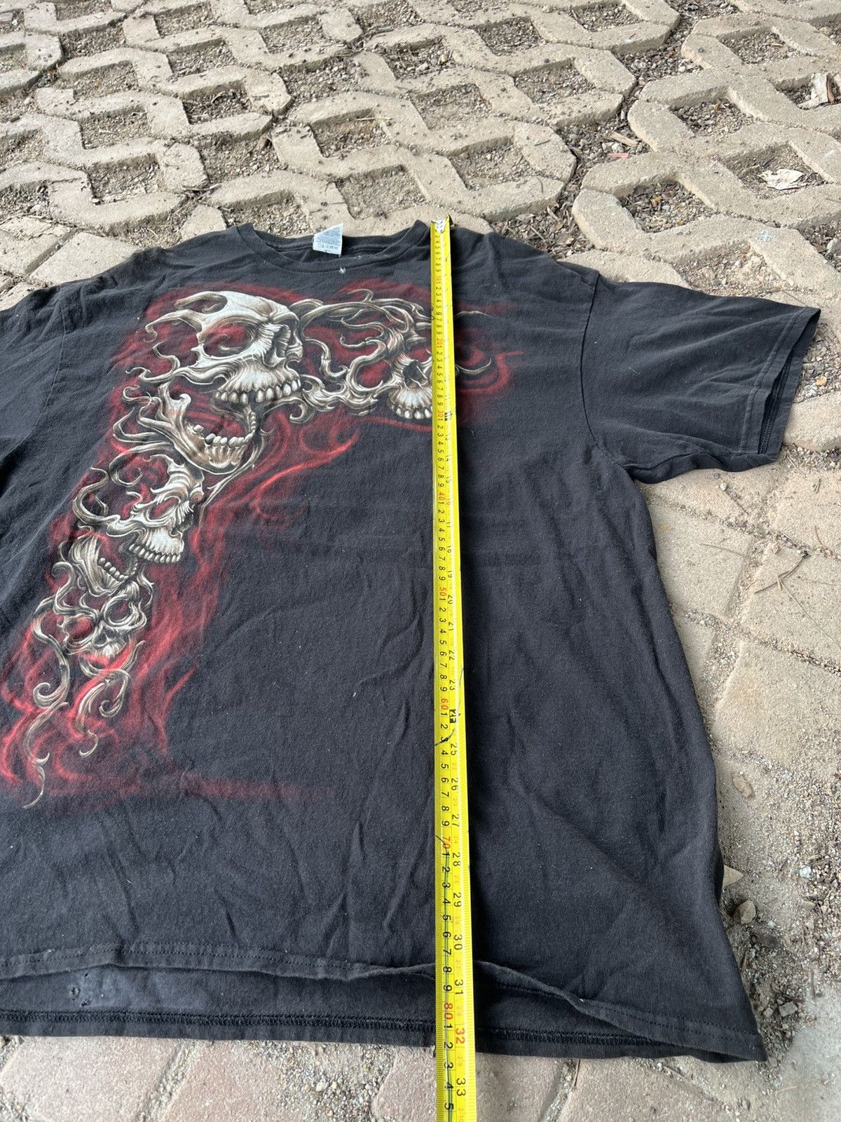 Japanese Brand × Vintage Vintage Overprint Skull Tee Size US XL / EU 56 / 4 - 4 Thumbnail