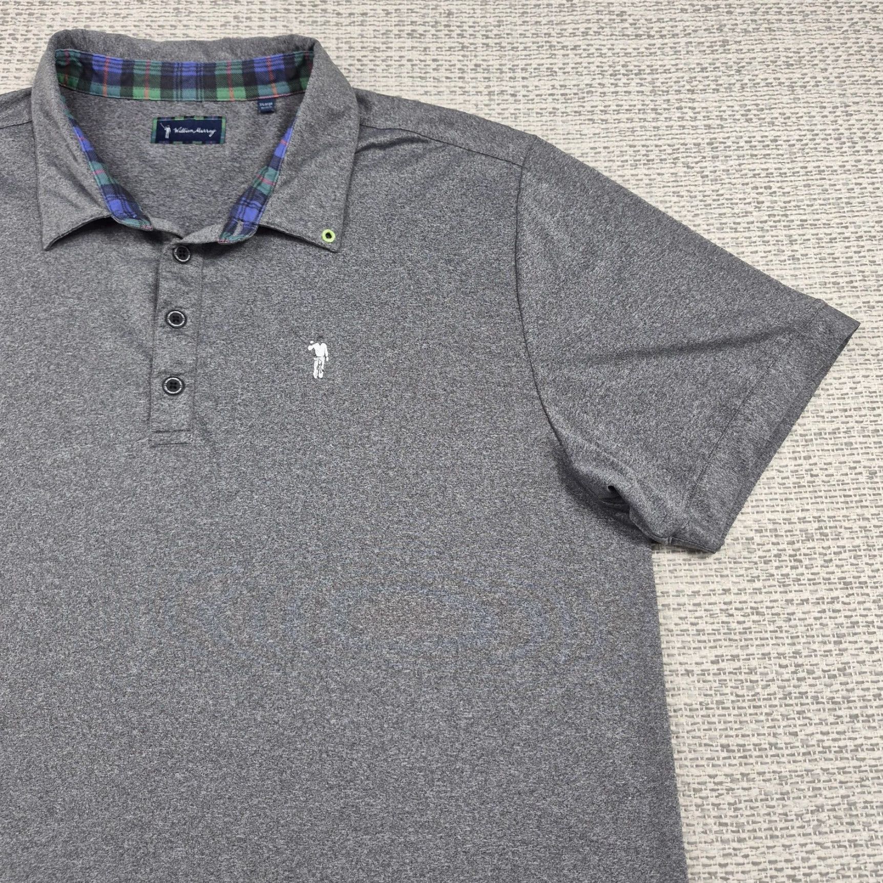 Vintage William Murray Golf Polo Shirt Mens XL Plaid Trim Performance Stretch Knit Prep Size US XL / EU 56 / 4 - 2 Thumbnail