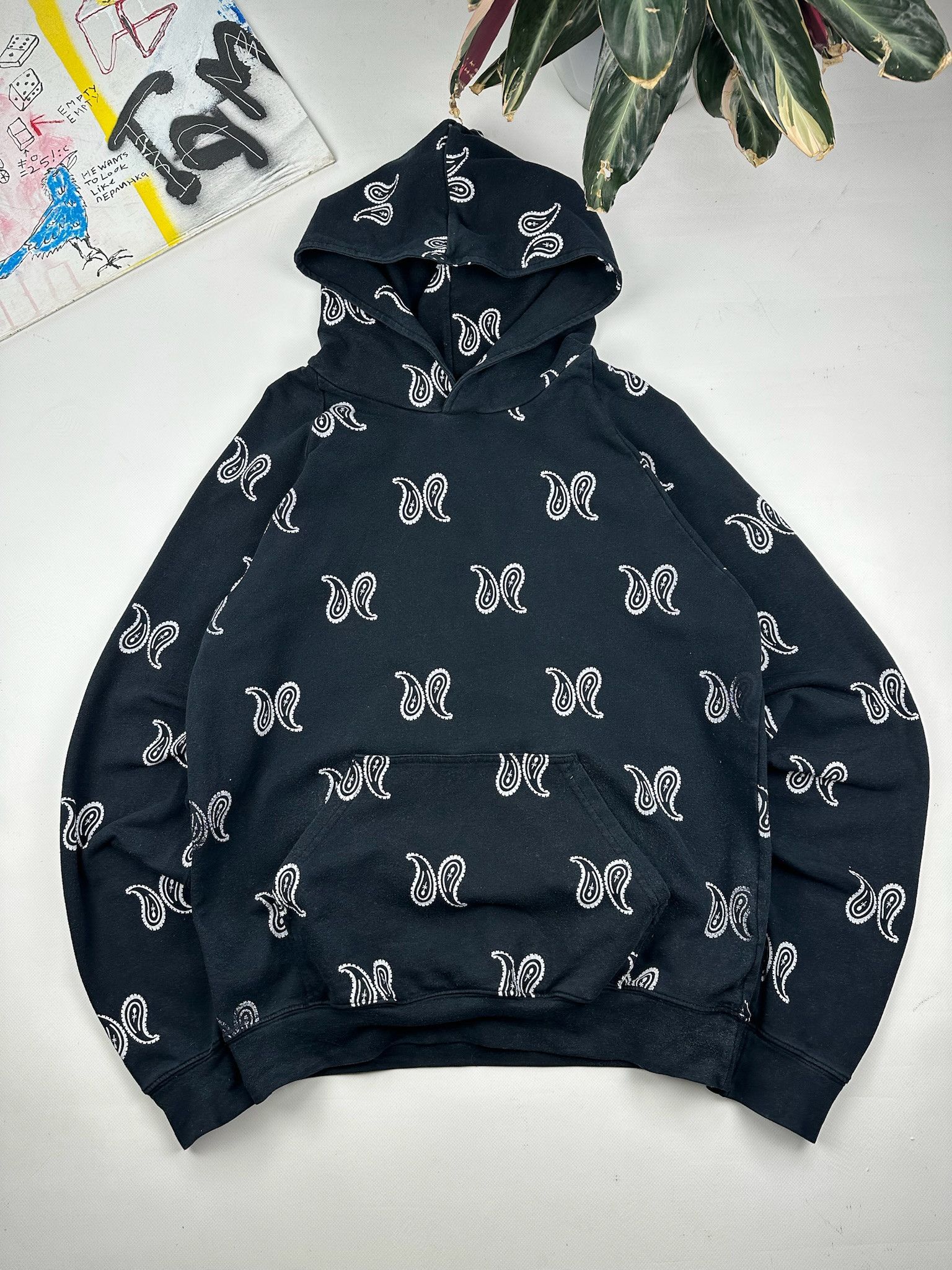 Rhude Rhude OG Paisley Bandana Logo Black Hoodie All Over Print Size US L / EU 52-54 / 3 - 1 Thumbnail