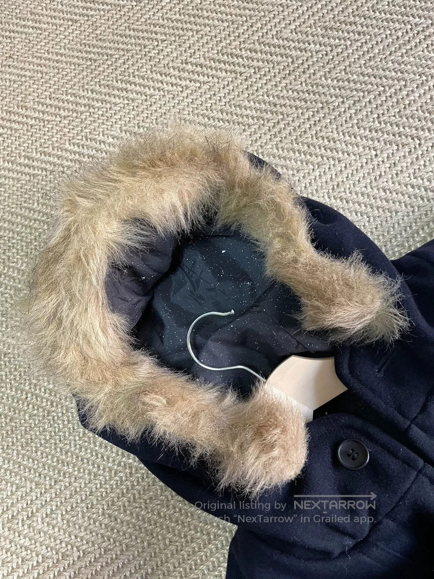 SOPHNET Wool Starry Camo Fur Collar Coat.