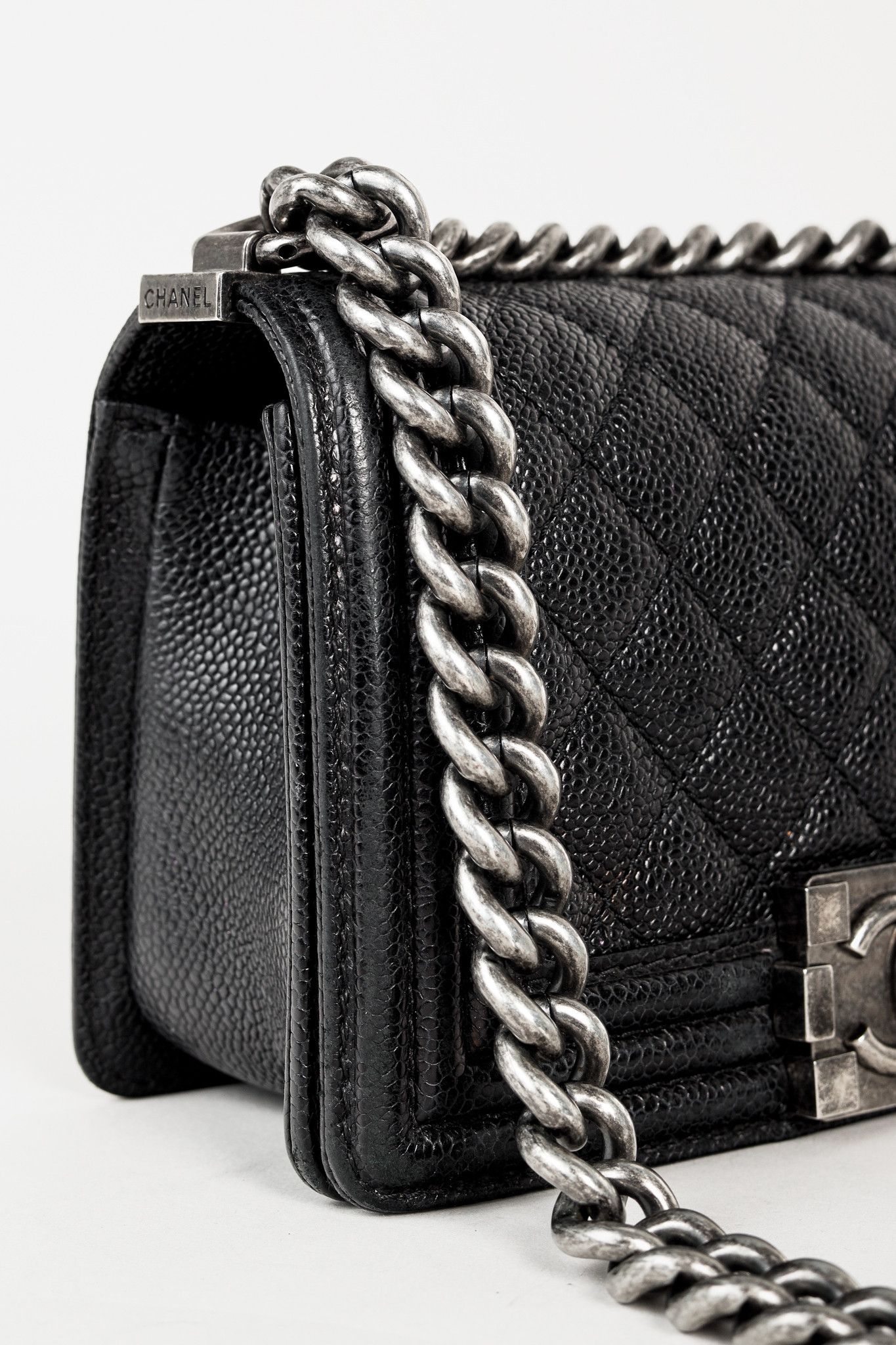 Chanel Chanel Small Boy Black Caviar Quilted Shoulder Bag Size ONE SIZE - 7 Thumbnail