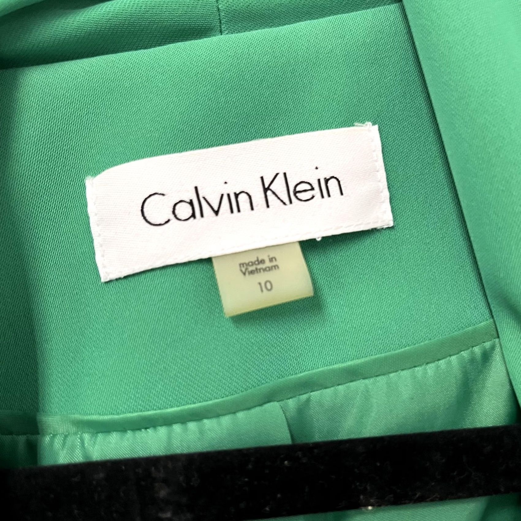 Calvin Klein Calvin Klein Blazer Jacket Womens 10 Green Open Front Zip Pockets Lined Career Blazer Jacket Women 10 Green Career Blazer Womens Mens? Size L / US 10 / IT 46 - 3 Thumbnail
