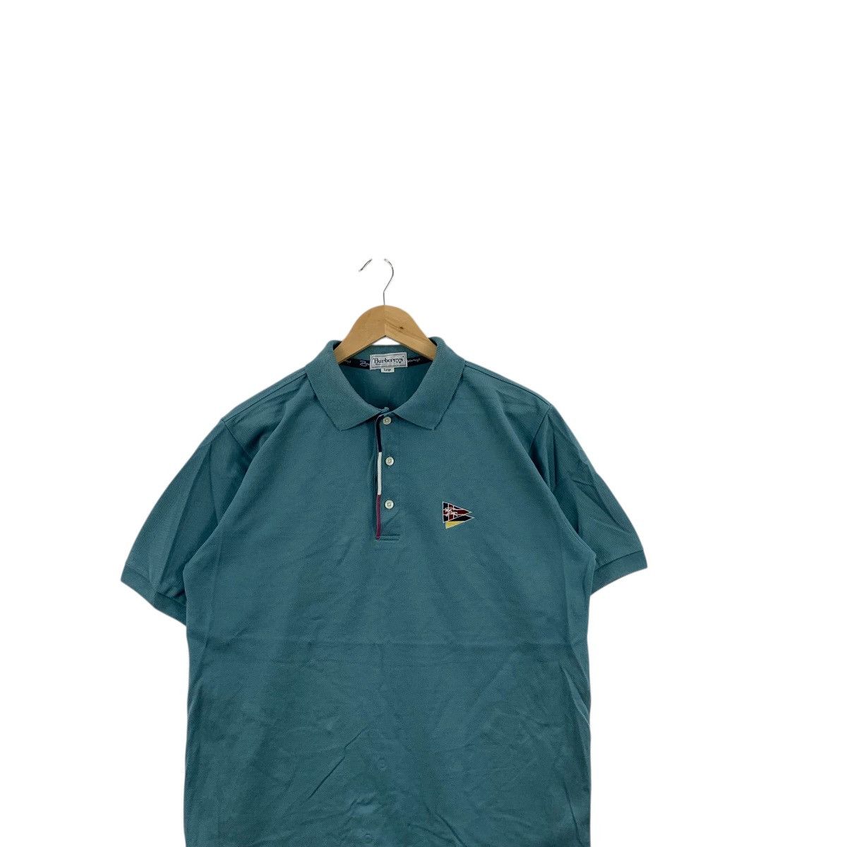 Burberry Vintage 90s BURBERRY LONDON Patch Crest Logo Polo Tee Shirt Size US L / EU 52-54 / 3 - 2 Thumbnail