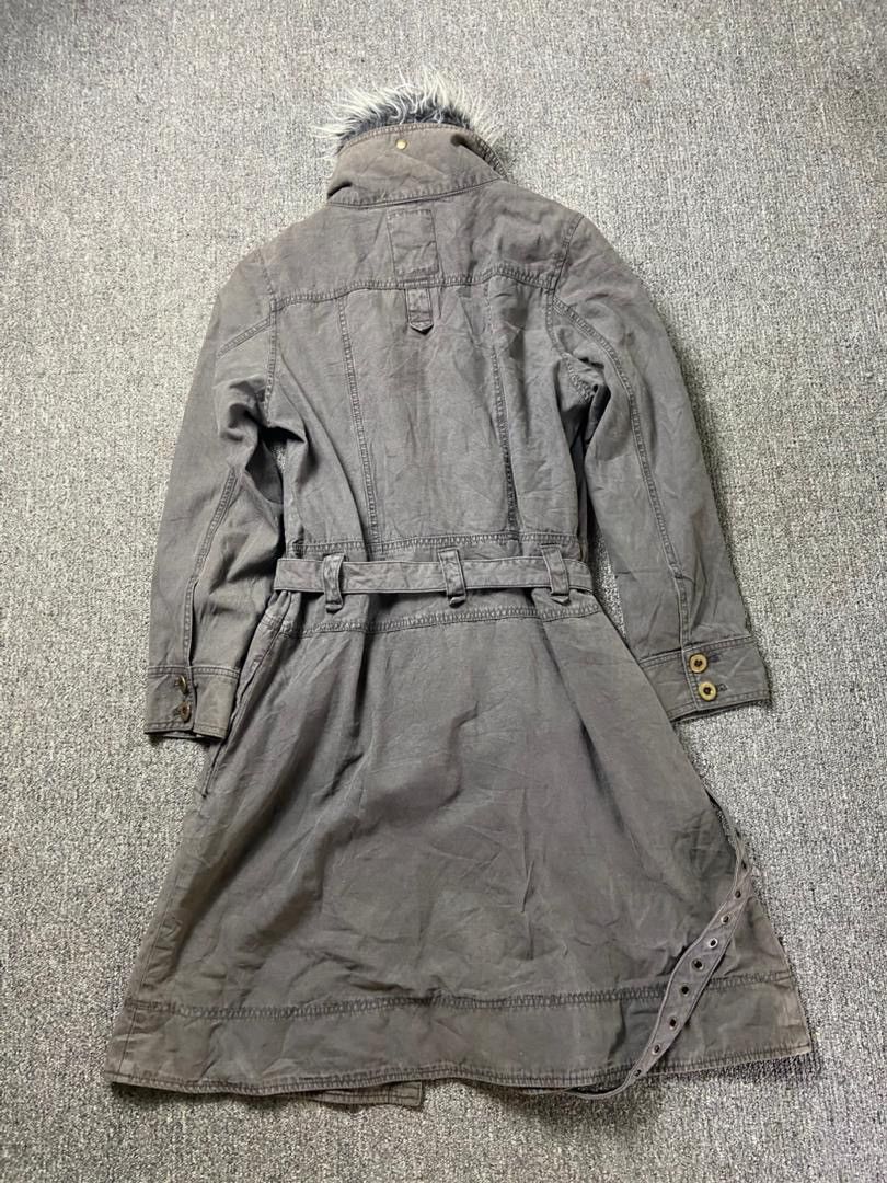 Japanese Brand ALGONQUIN Military Style Trench Jacket with Fur (203) Size XS / US 0-2 / IT 36-38 - 2 Thumbnail