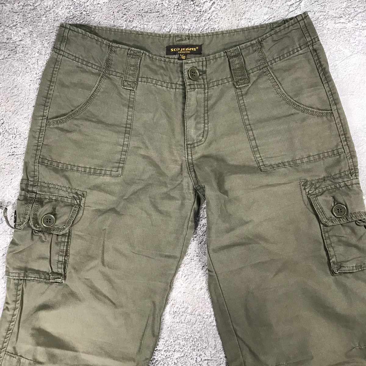 Vintage Vintage 90s Baggy Cargo Pants Olive Green Gorpcore Faded 30 Size 30" / US 8 / IT 44 - 4 Thumbnail