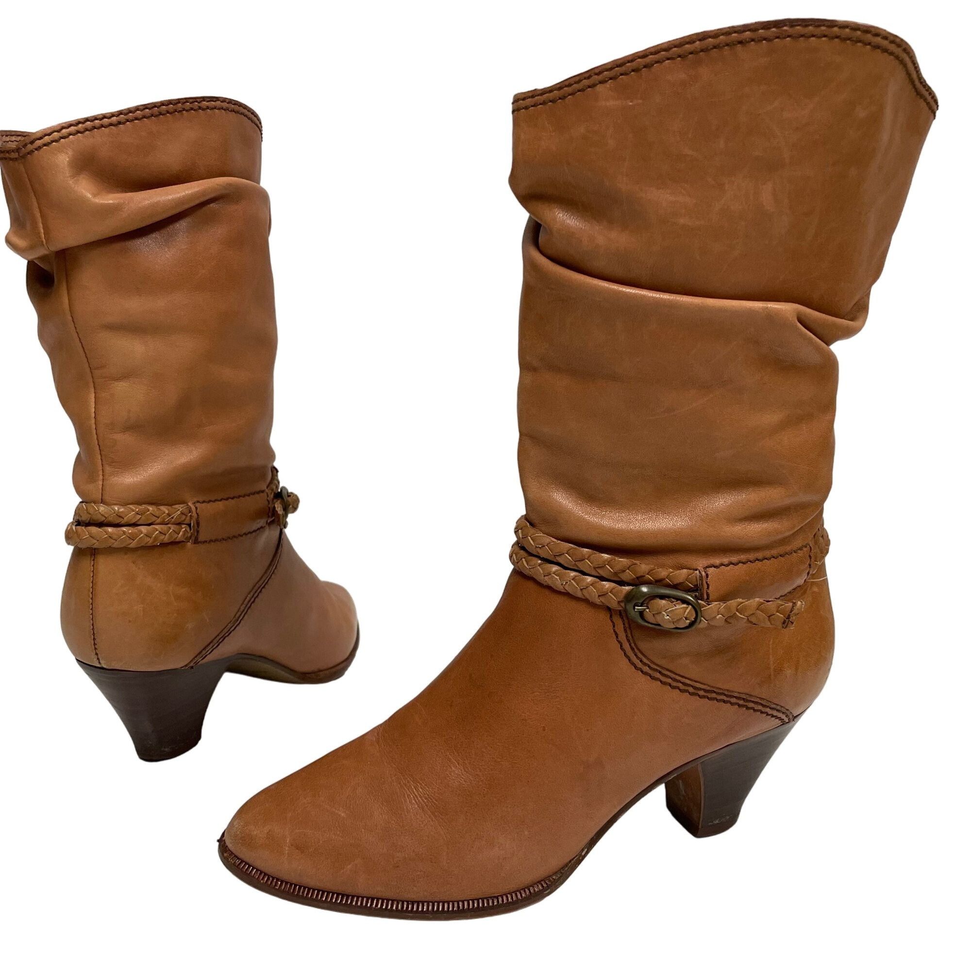 Other Vtg Catleia Brazil Brown Leather Cowboy Western Boots Size US 6.5 / IT 36.5 - 5 Thumbnail