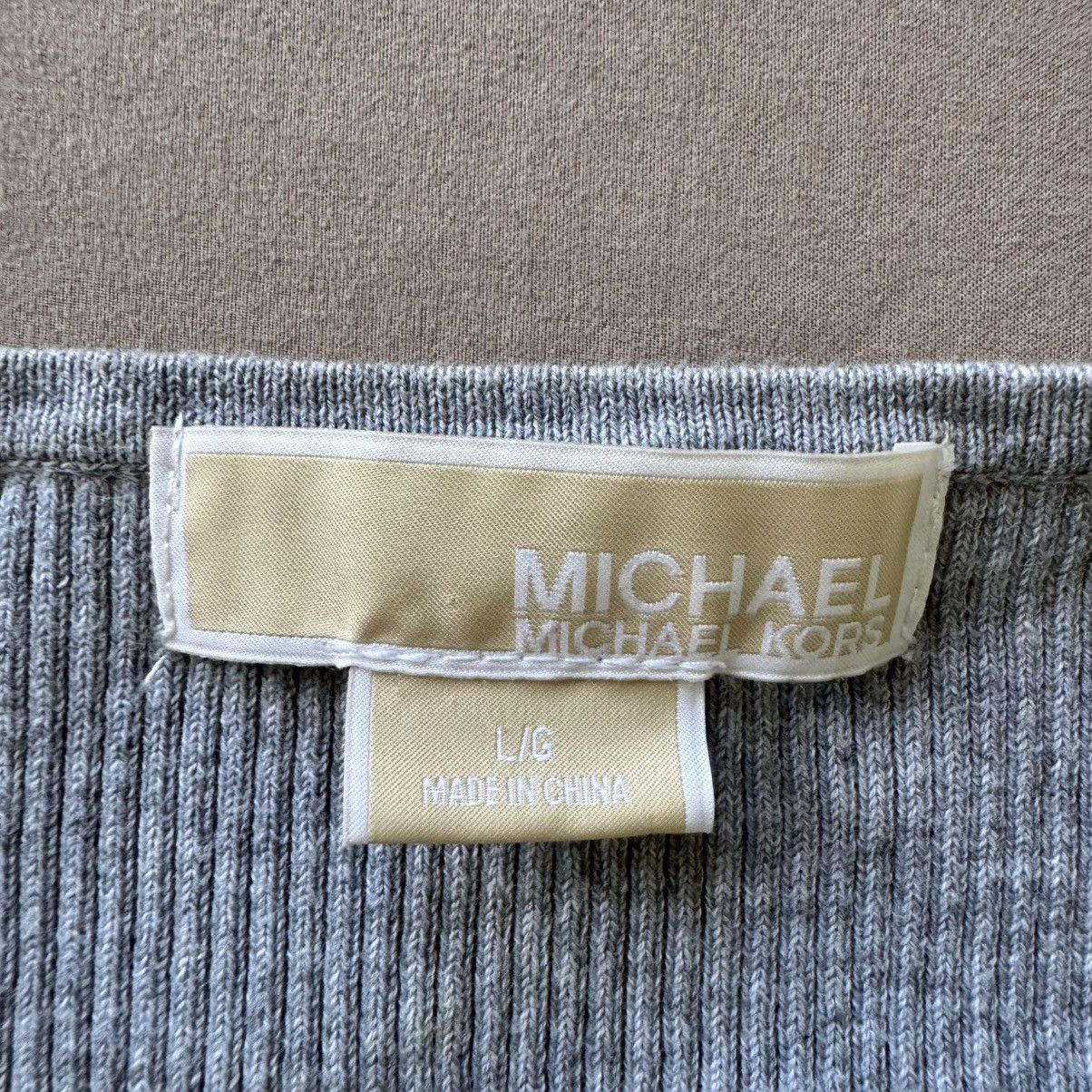 Michael Kors Y2K Era Michael Kors Rib Knit Chain Belt Scoop Neck Top Size L / US 10 / IT 46 - 3 Thumbnail