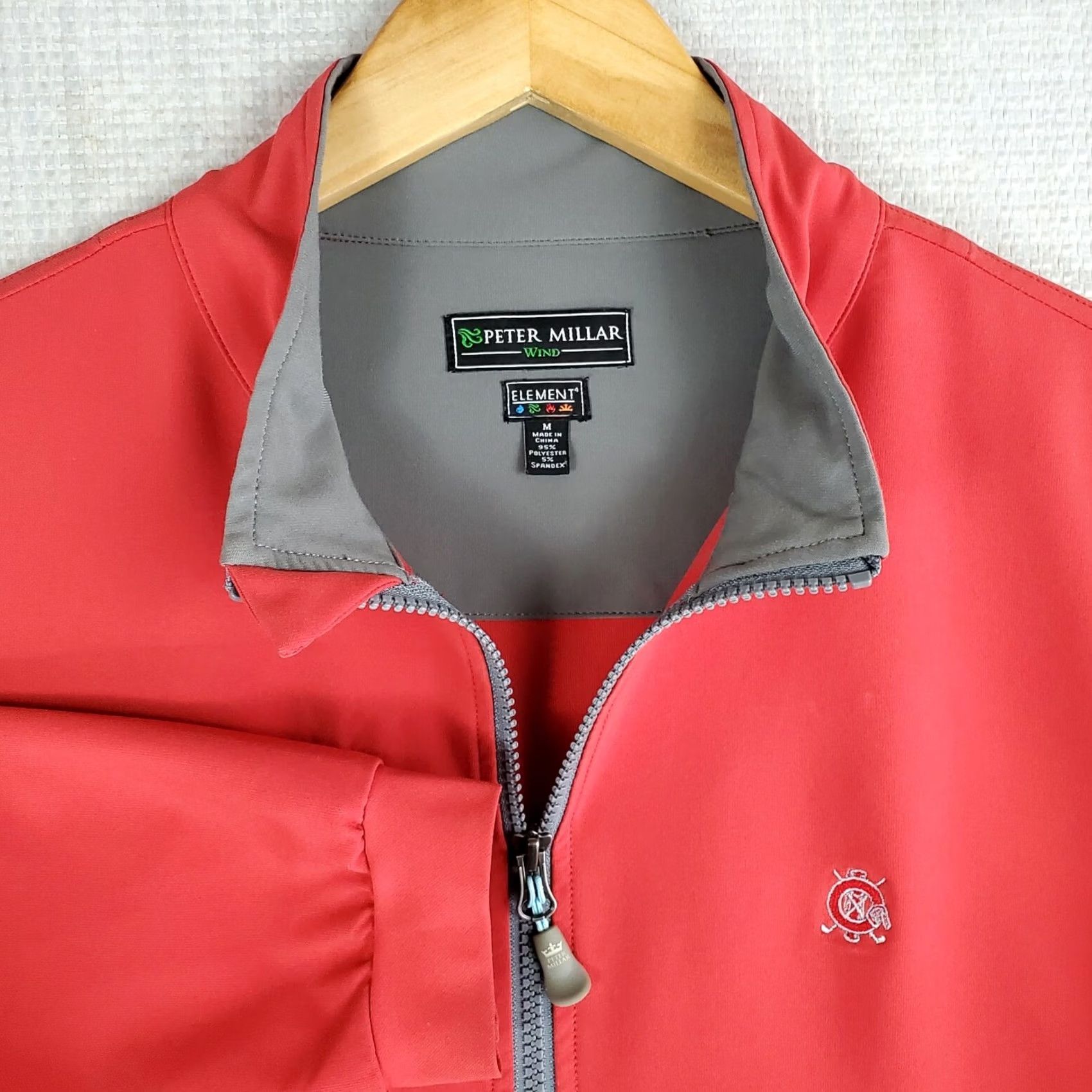 Peter Millar PETER MILLAR Men's Windproof Full Zip Jacket - 4 Element Golf/Casual Solid Red, Size M, Regular Fit Size US M / EU 48-50 / 2 - 5 Thumbnail