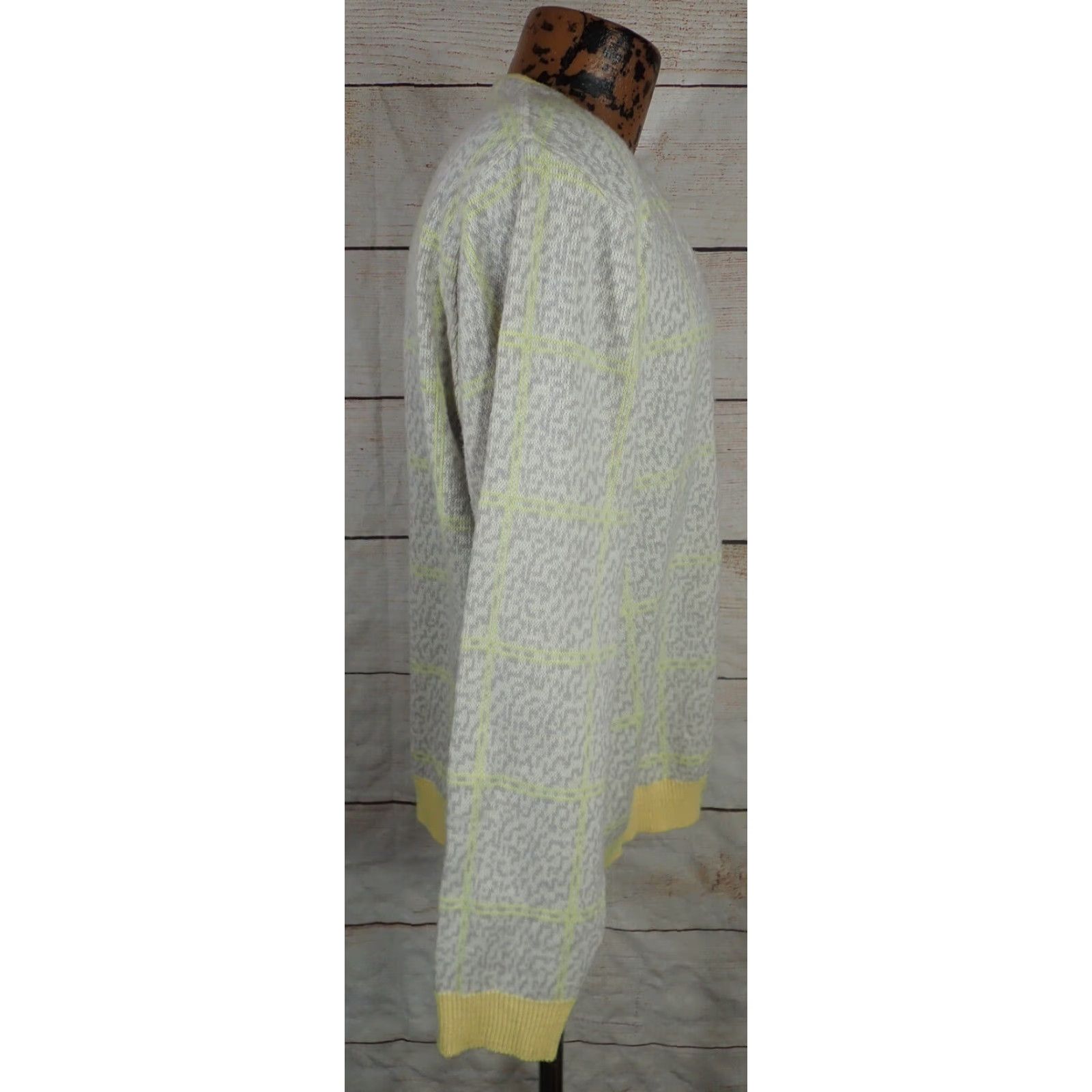 Vintage VINTAGE Puritan Ban-Lon Cardigan Sweater Mens L Geometric Design Orlon Acrylic Size US L / EU 52-54 / 3 - 4 Thumbnail