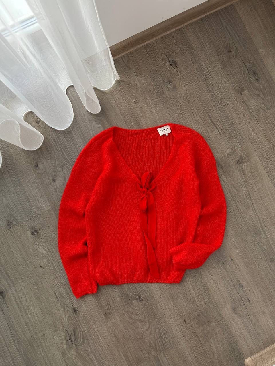 Sezane × Vintage Vintage Sezane Cardigan Gaspard Super Kid Mohair Red Sweater Size S / US 4 / IT 40 - 3 Thumbnail