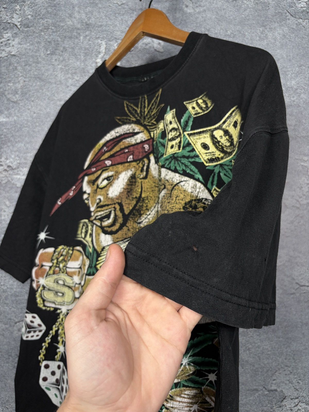 Band Tees Vintage 2pac Tupac Shakur Cannabis Band Rap T-shirt Tee Size US XL / EU 56 / 4 - 13 Thumbnail