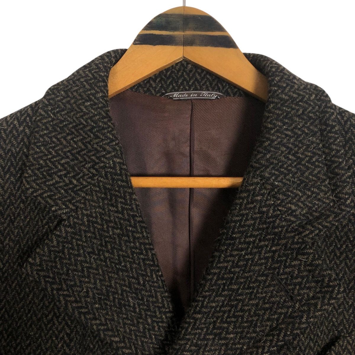 Fendi Vintage 90s Fendi Tweed Herringbone Long Coat Size US M / EU 48-50 / 2 - 10 Thumbnail