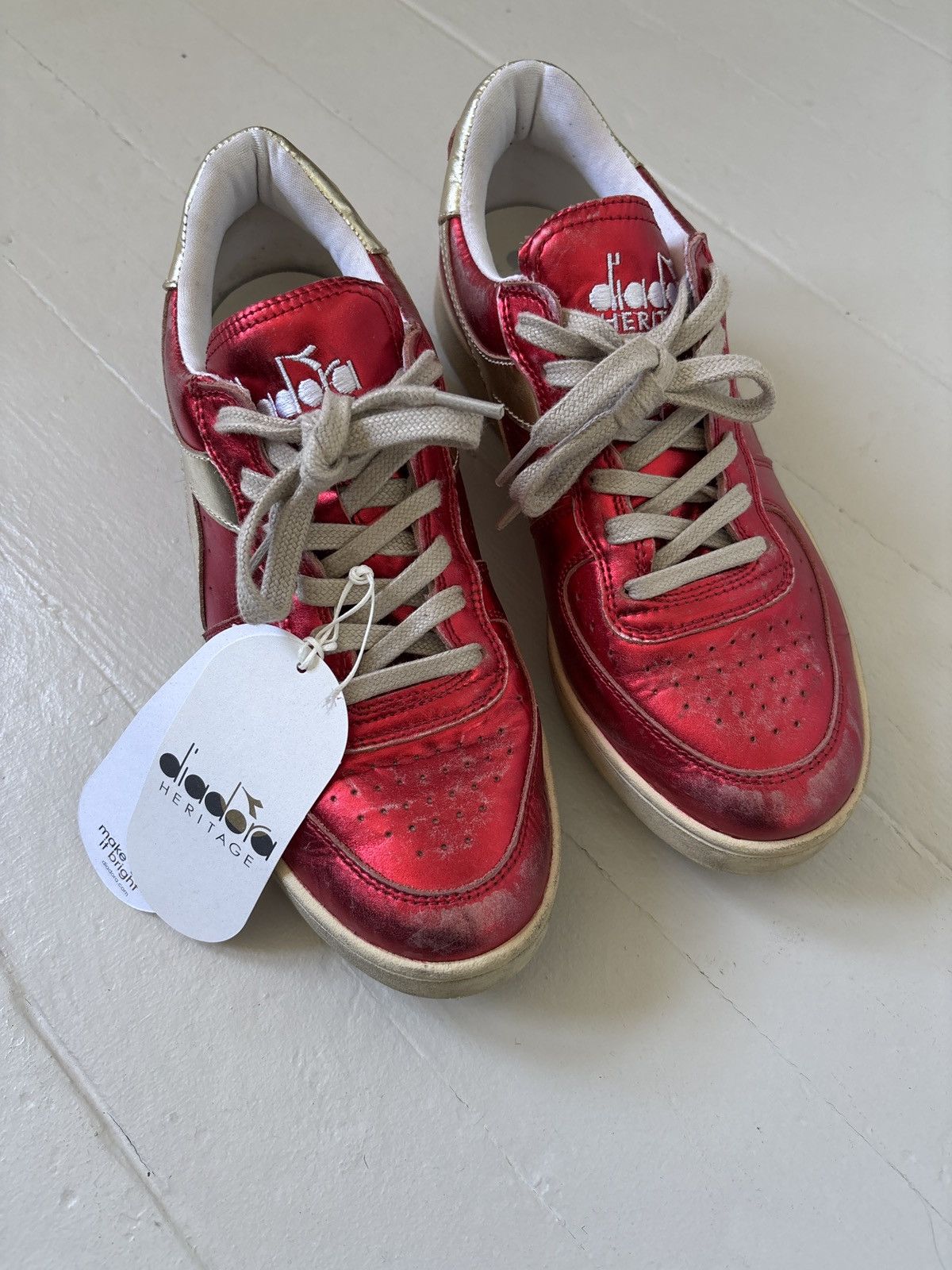 Diadora Diadora Heritage Metallic Red like Golden Goose Dunk Size US 10 / IT 40 - 6 Thumbnail